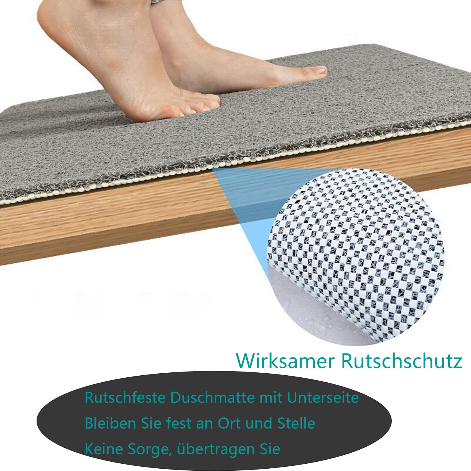 Alfombrilla Ducha Antideslizante 90x90 cm Sencillez Alfombra Ducha Antideslizante PVC Suave y cómodo Alfombrilla Antideslizante Ducha Alta Permeabilidad al Agua