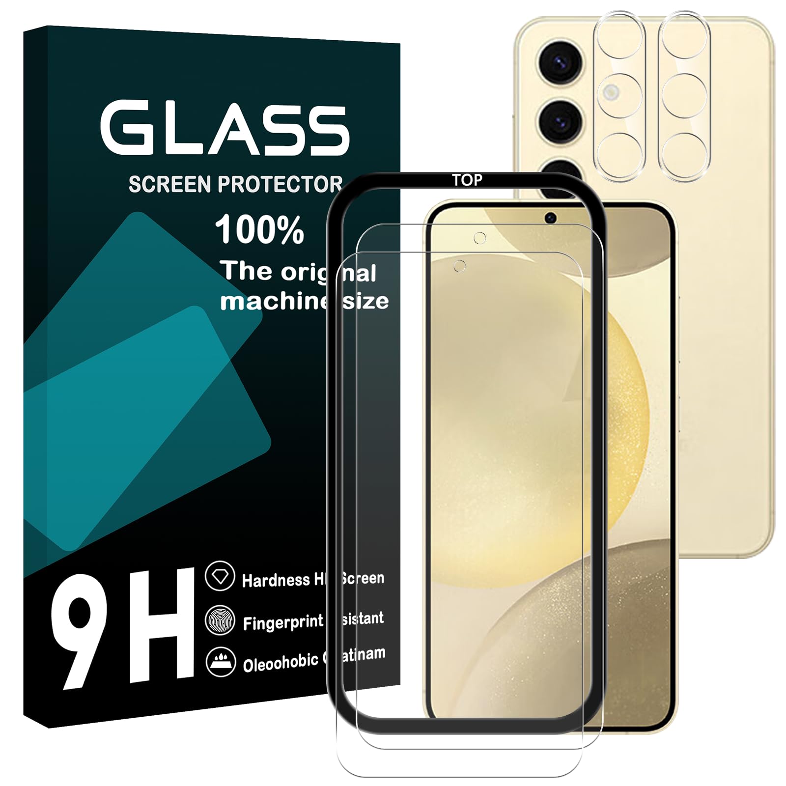 対応 Galaxy S25 5G フィルム 指紋ロック解除対応 ガイド枠付き 【2+2 枚セット-AGC旭硝子】 対応 galaxy s25 5g ガラスフイルム 【2枚】+ レンズフィルム 【2枚】 ギャラクシーS25 液晶保護フィルム 強化ガラス レンズ保護フィルム ケース 【 硬度9H 耐衝撃 飛散防止 超薄 気泡ゼロ 高感度 撥油性 指紋防止 超耐久 ラウンドエッジ加工】TZGS25TM4