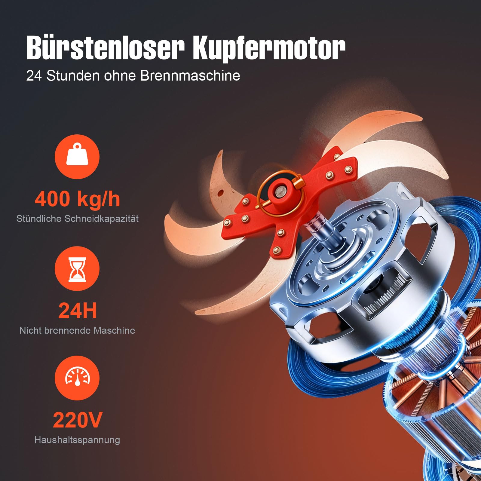 LALABU 30L Gewerblicher Futterhäcksler, Elektrisch Gemüsehäcksler, 550W | mit 400 kg/h Stündliche Schneidkapazität Futterverarbeitungsmaschine für die Verarbeitung von Hühner- und Entenfutter