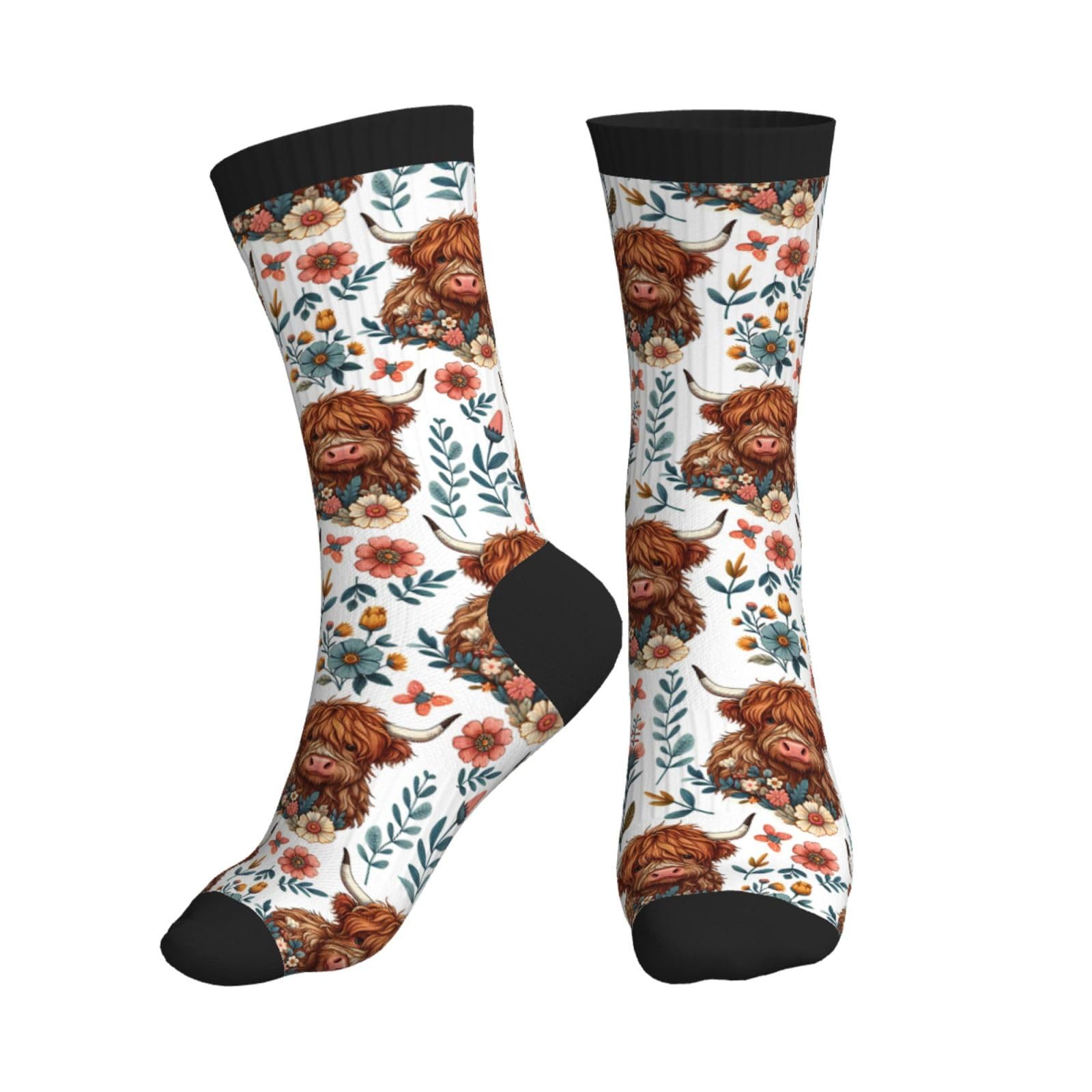 Calcetines de media pantorrilla, informales, divertidos, para mujeres, hombres, adolescentes, regalo (impresión 3D)