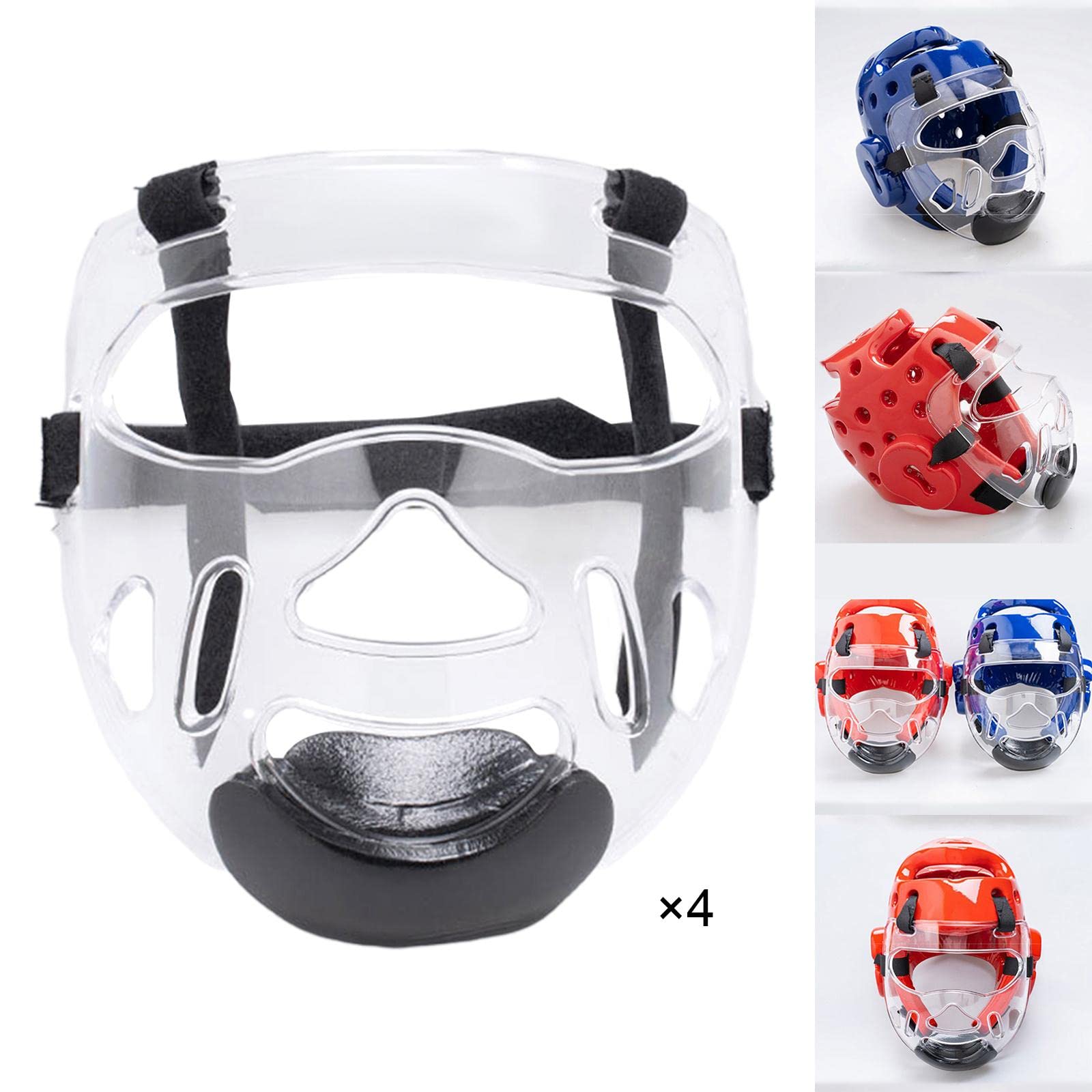 Protector Facial Transparente para Taekwondo, Cubierta de Protección Desmontable Gruesa, Equipo para La Cabeza para Boxeo
