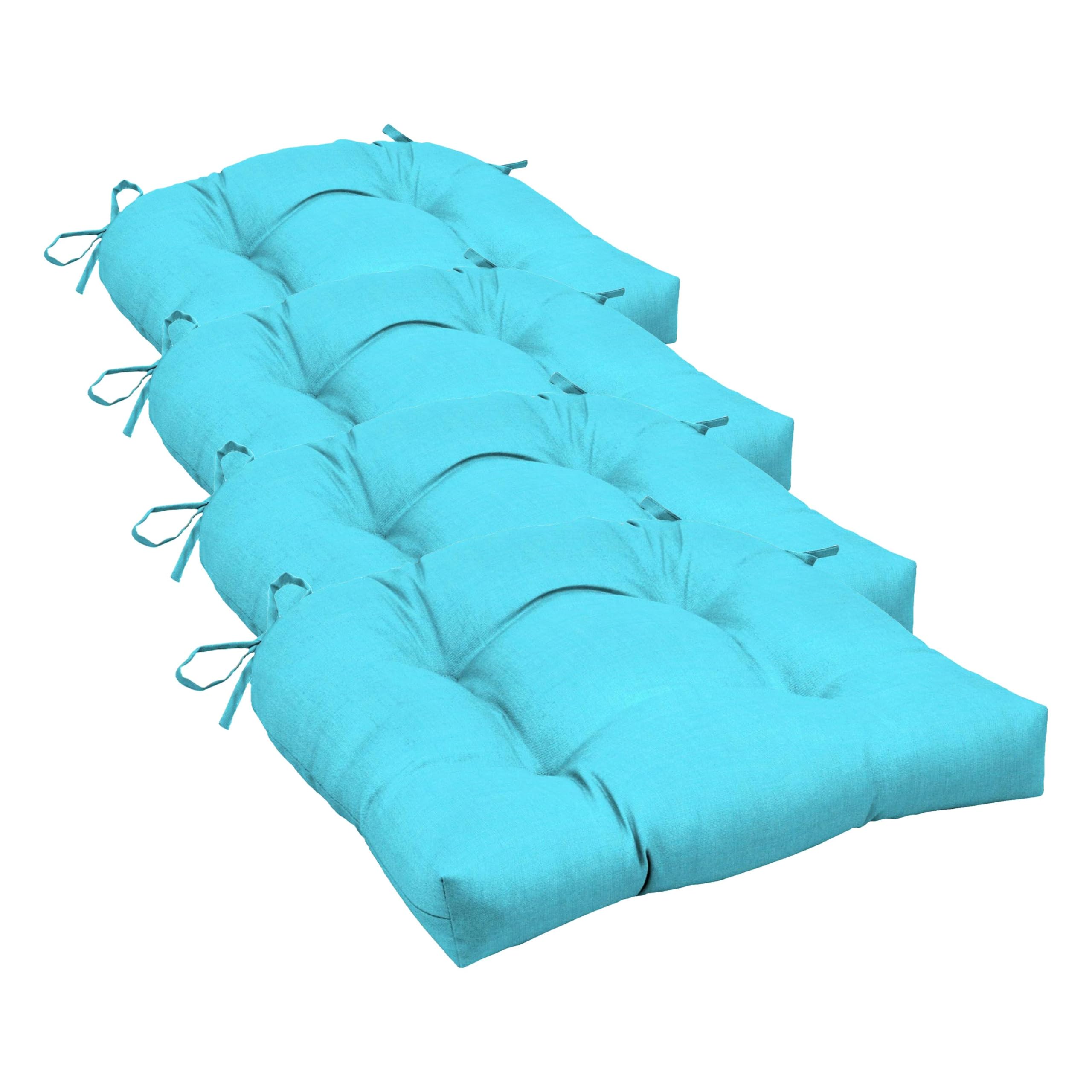 Arden Selections Rocking Chair Cushion, 21 x 21, Rain-Proof, Fade Resistant, Cushion for Rocking and Outdoor Chairs 18 x 20, Pool Blue Leala (Pack of 4)