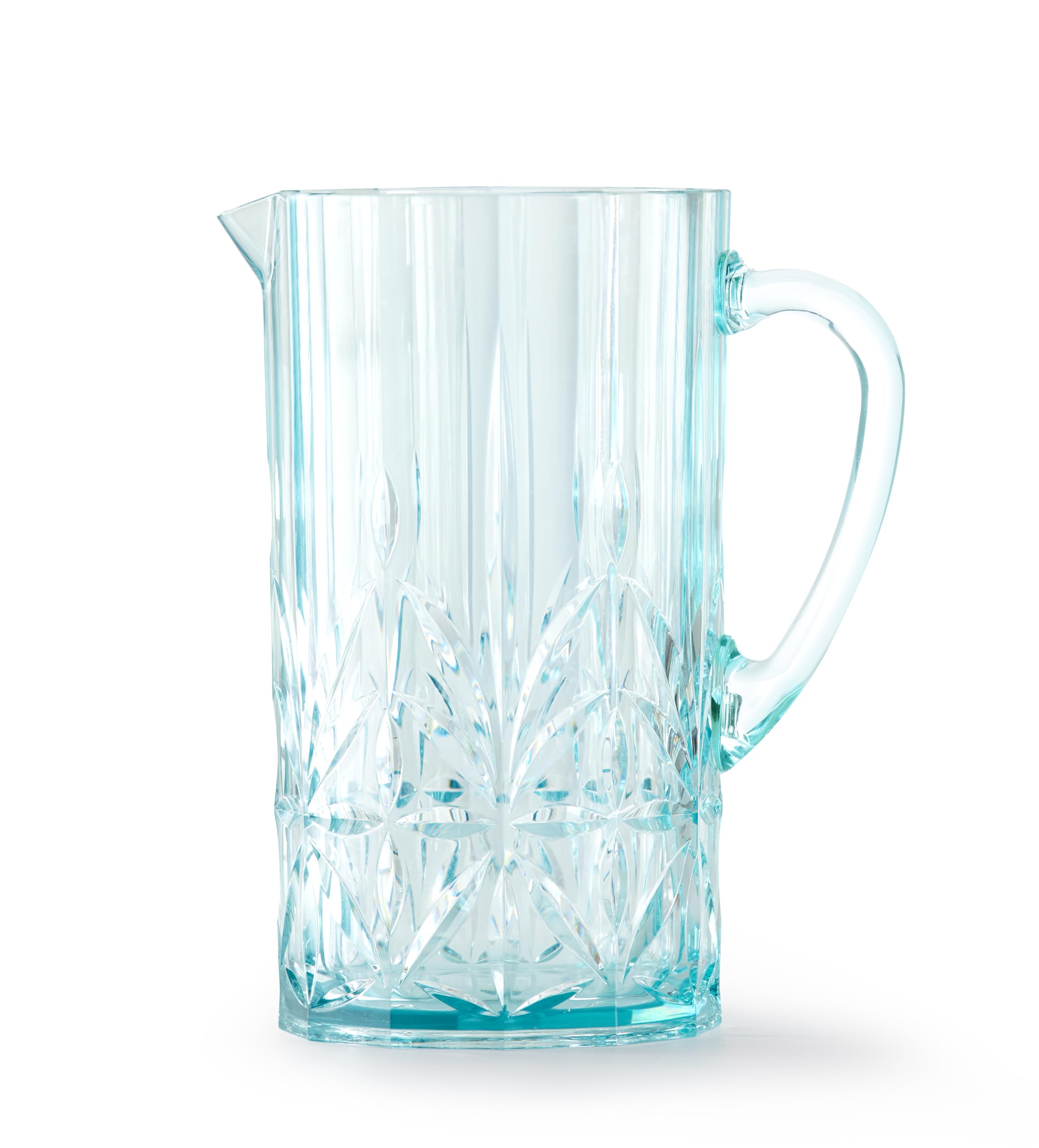 BELLAFORTE Jarra de agua de plástico Tritan inastillable con tapa, Myrtle Beach, jarra de agua irrompible de 88 onzas con asa, perfecta para jugo de naranja, té helado y bebidas, apta para