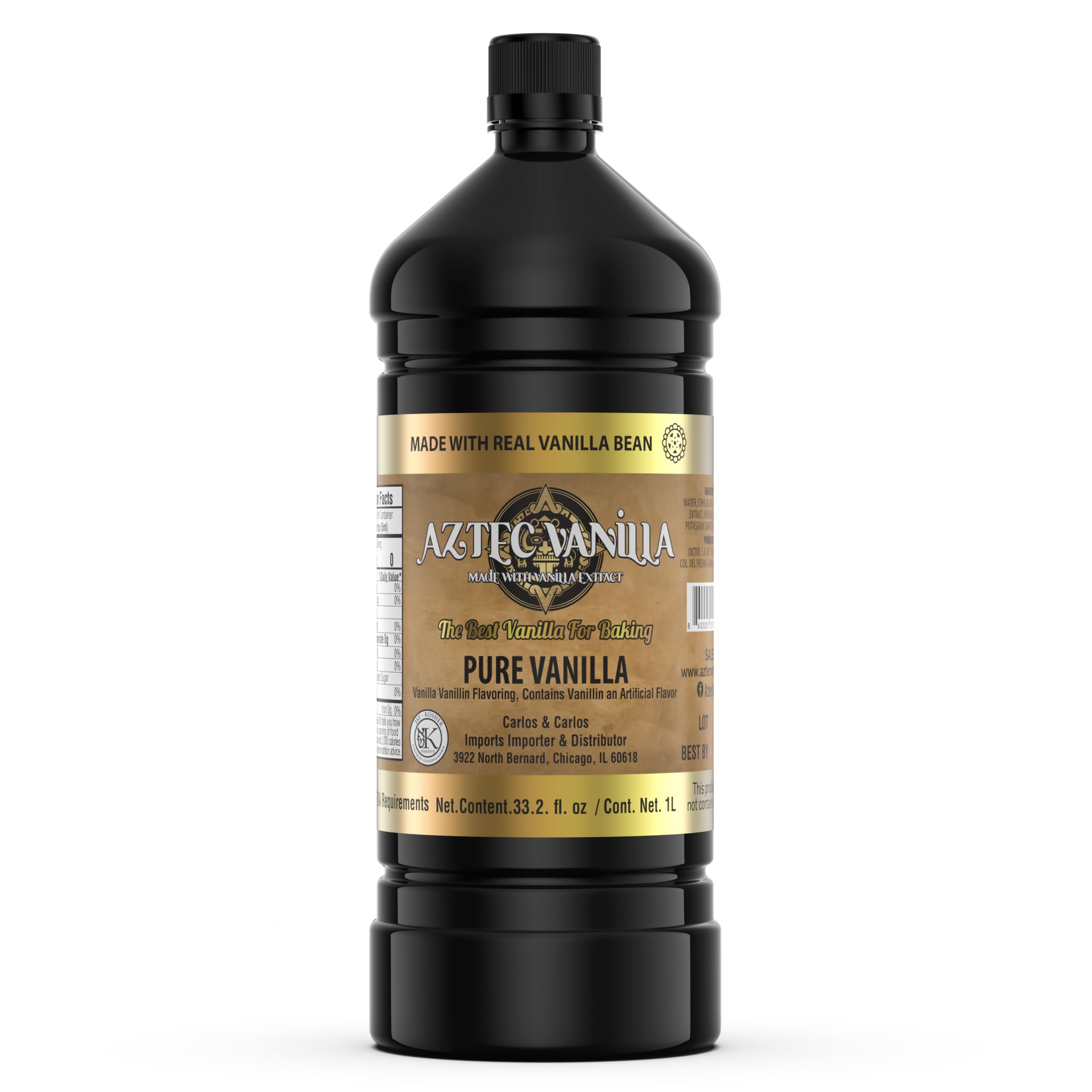 33.2oz Aztec Vanilla Extract with Natural Flavor, Ethyl Alcohol & Caramel Color