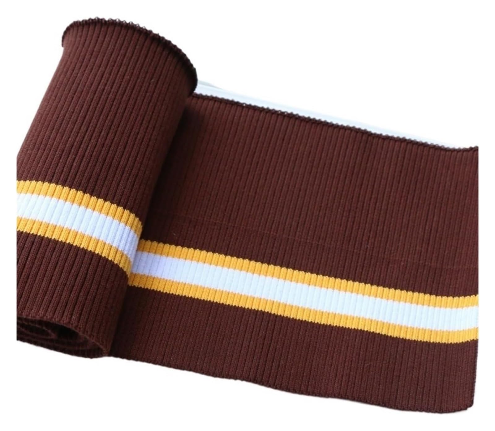 Rib Knit Cuff, Elastic Ribbed Cuffs Multicolor 80cm x 15cm(Dark Coffee)