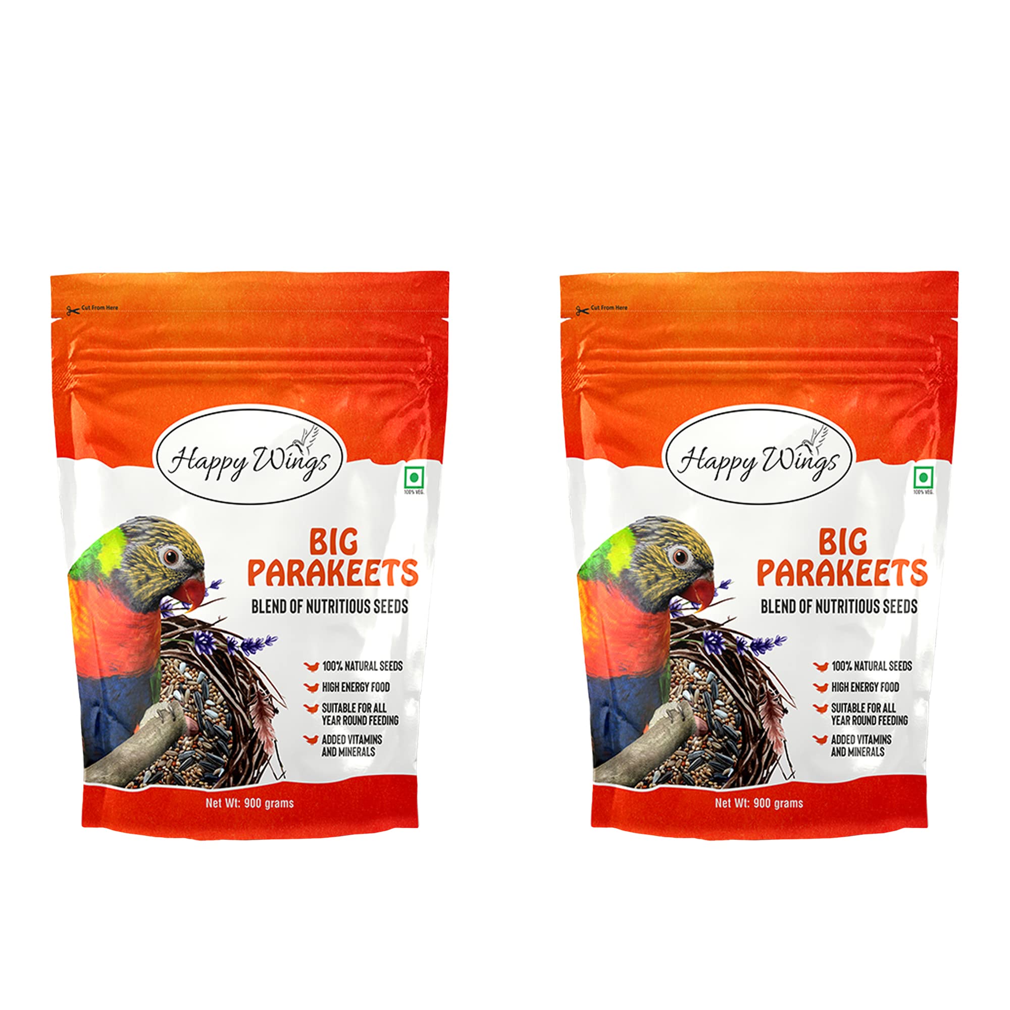 Happy Wings Parakeets Bird Food - 1800 Grams Mix Seeds - Suitable for Parakeets, Cockateil, Java Finch - Combo Pack of 2 (B09YVD3D5T) Amazon Price History, Amazon Price Tracker