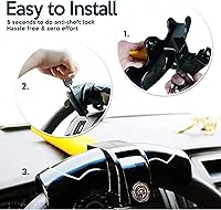 Vista 5 de ZONETECH Paquete de 2 candados para volante de automóvil, de alta calidad, resistente, resistente, antirrobo