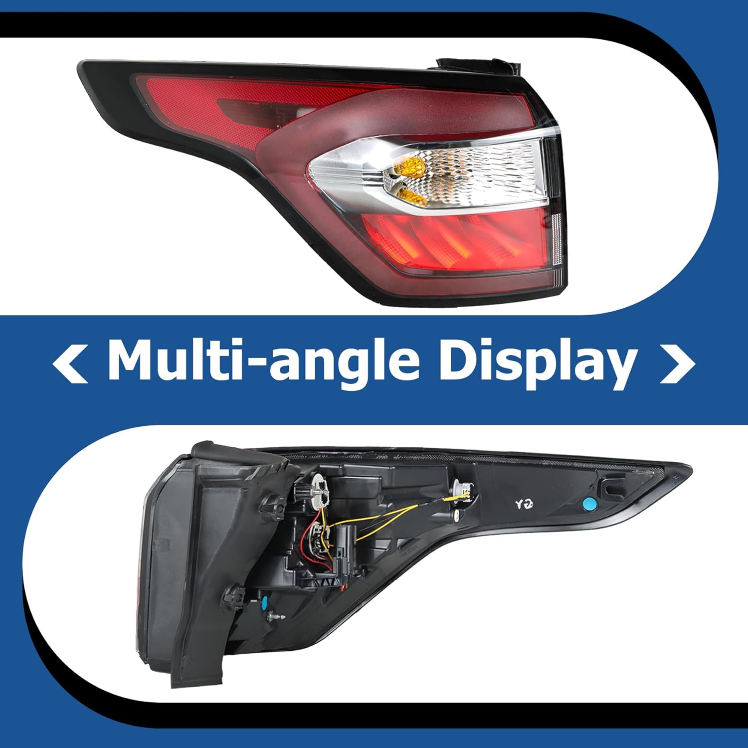 WFLNHB Left Side Outer Tail Light Assembly Replacement for Escape 2017 2018 2019 Driver Side Rear Brake Lamp with Blub GNT56215209