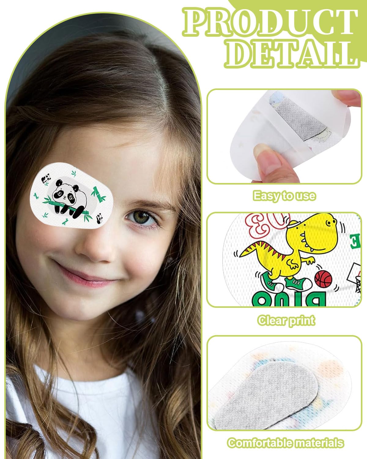 16 Pezzi di Bende per Gli Occhi, Benda Adesiva Sull'Occhio per Bambini Benda Adesiva in Cotoneper Occhi in Cotone Bloccante di Animale Divertente per Bambini con Scarsa Vista
