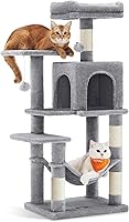 Vista 17 de Feandrea - Árbol para gatos de varios niveles para interiores, torre para gatos tipo condominio con 4 postes para rascar, 2 posaderos, hamaca y Gris