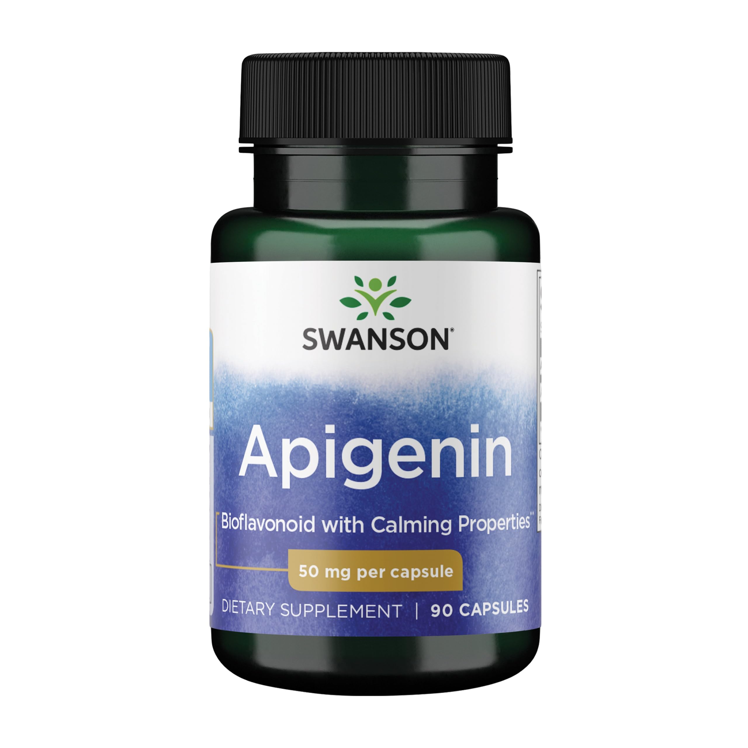 Swanson Apigenin Supplement, 50mg Capsules (90 Count), Helps Promote Sleep, Stress Relief & Overall Men's Health