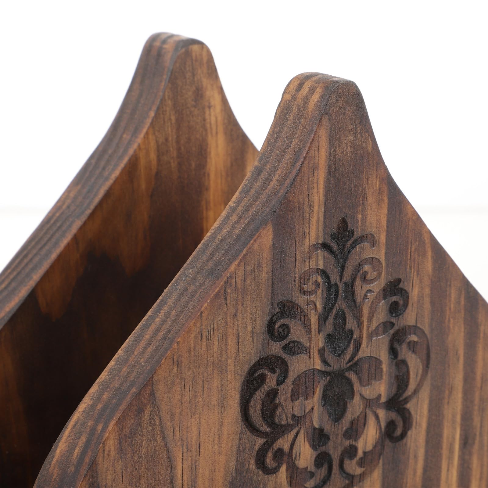 Servilletero Rústico de Madera Rebabas Base Estable Estilo Farmhouse para Mesa de Comedor Adecuado para Bar y Decoración de Hogar