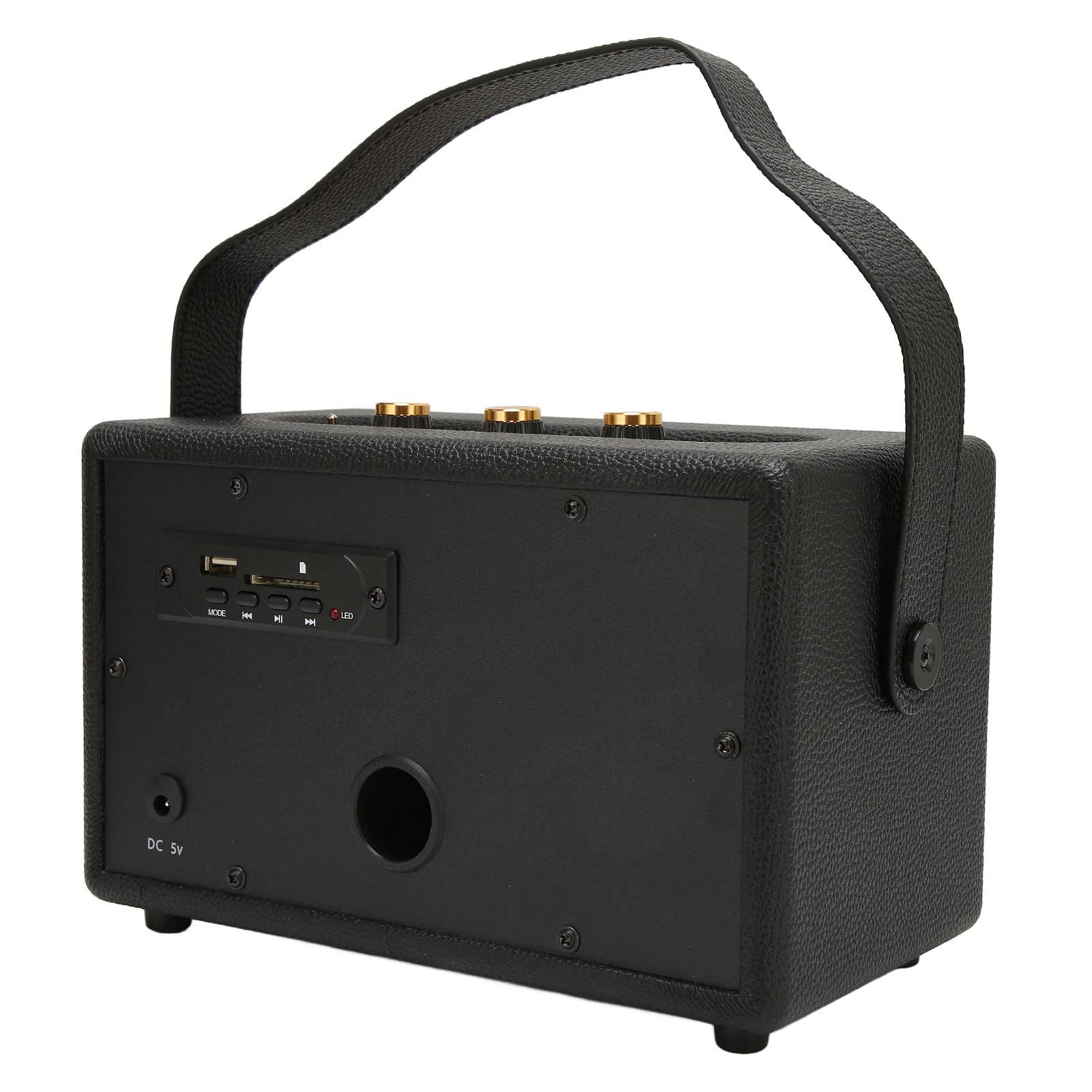 Cocoarm Pelle Vintage Altoparlante Bluetooth, 10W Controlli a Manopola