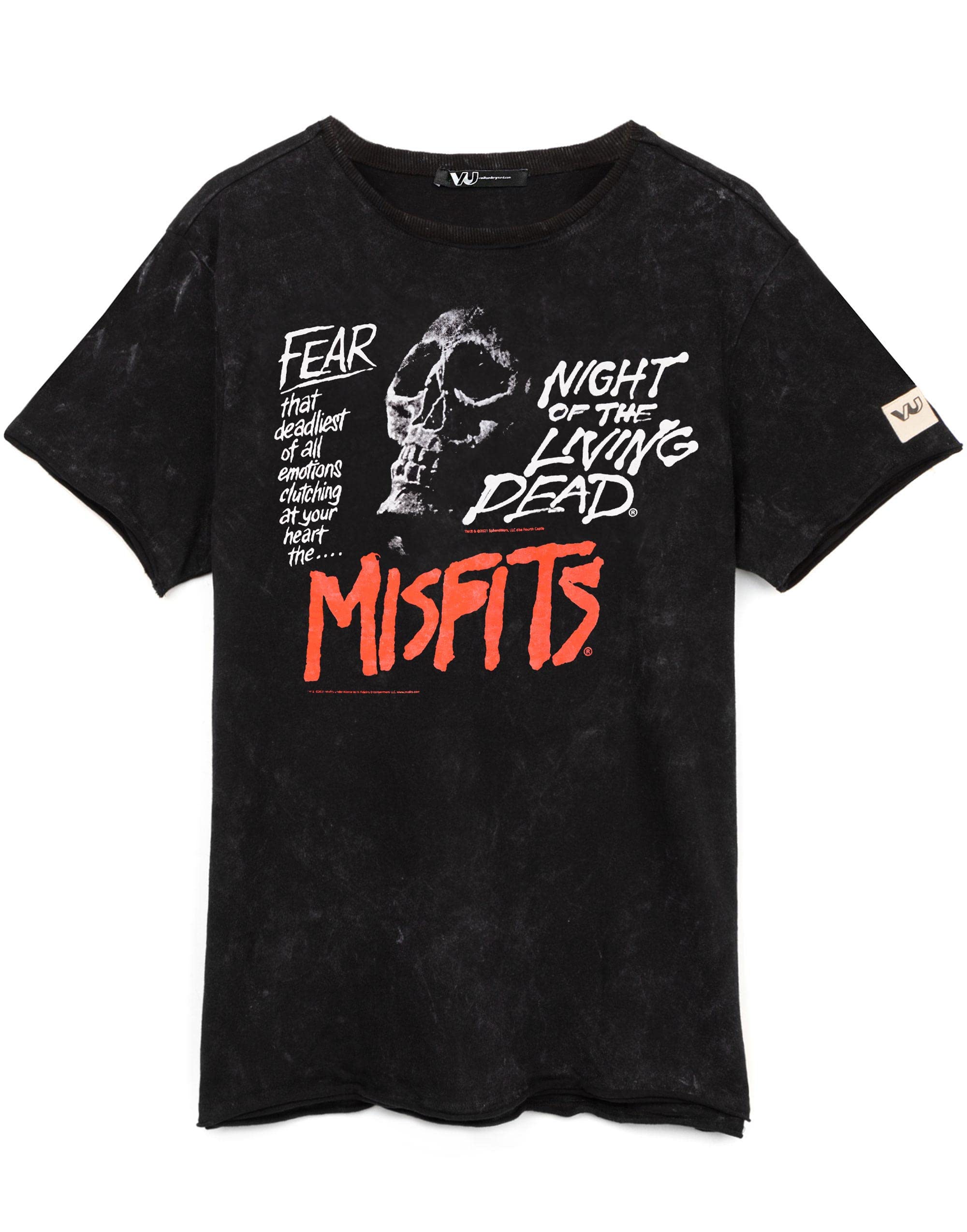 Misfits Men's Black - Fear T-Shirt For Wo & | Unisex Black Short Sleeve Punk Band Tee | Night Of The Living Dead Song Logo | Music Cd Gifts Merchandise Medium