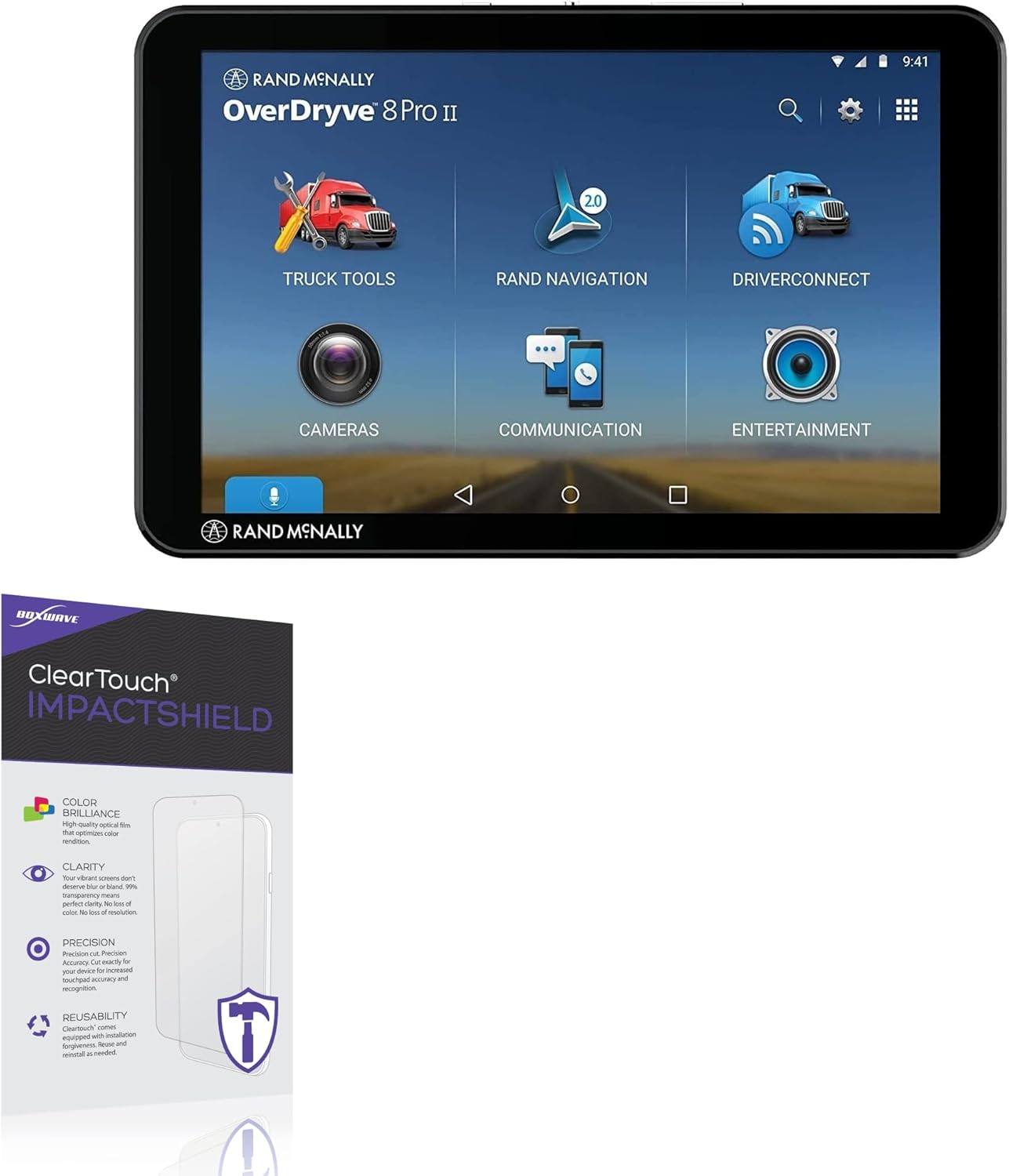 BoxWave Screen Protector Compatible with Rand McNally OverDryve 8 Pro II - ClearTouch ImpactShield (2-Pack), Impenetrable Screen Protector Flexible Film