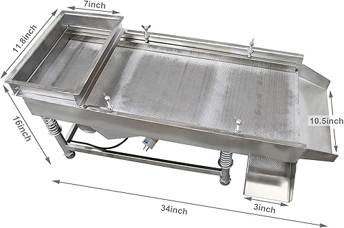 Miniatura 2 de TECHTONGDA Tamiz vibratorio recto de tamiz lineal eléctrico de acero inoxidable de una capa de un motor de 0.197in 220 V