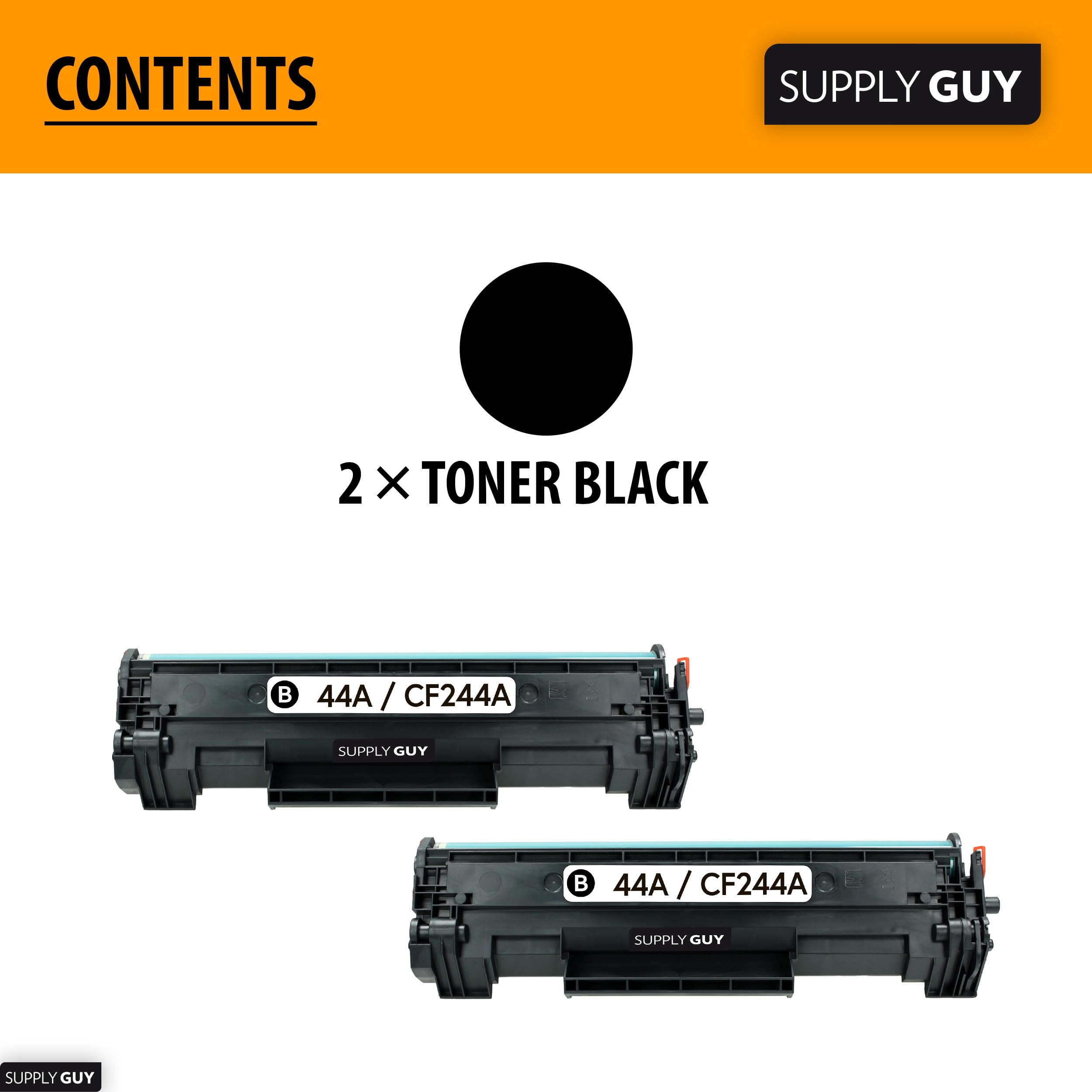 Supply Guy Toner compatibile con CF244A HP 44A per HP Laserjet Pro M15a M15w MFP M28a MFP M28w Nero Multipack (2x cartucce toner con chip)