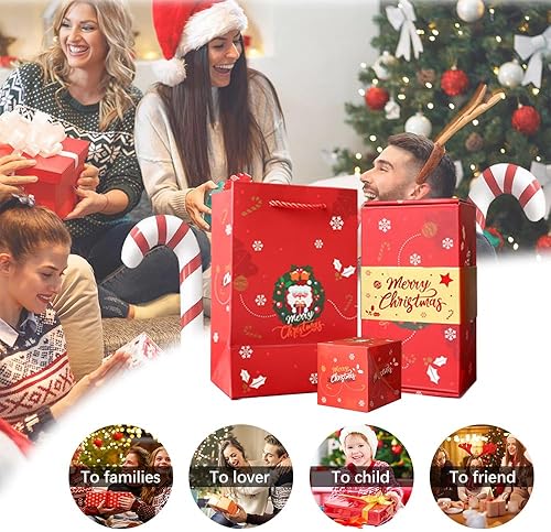 Miniatura 4 de XQGMAN 121620 cajas de regalo de Navidad, caja de regalo sorpresa, soporte para dinero, explosión sorpresa de Navidad, cajas de regalo plegables con