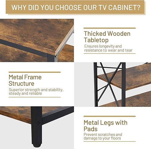 Miniatura 4 de FurnitureR Soporte de TV de 63 pulgadas con luces LED y estación de energía, centro de entretenimiento con estantes de almacenamiento, puertos USB y