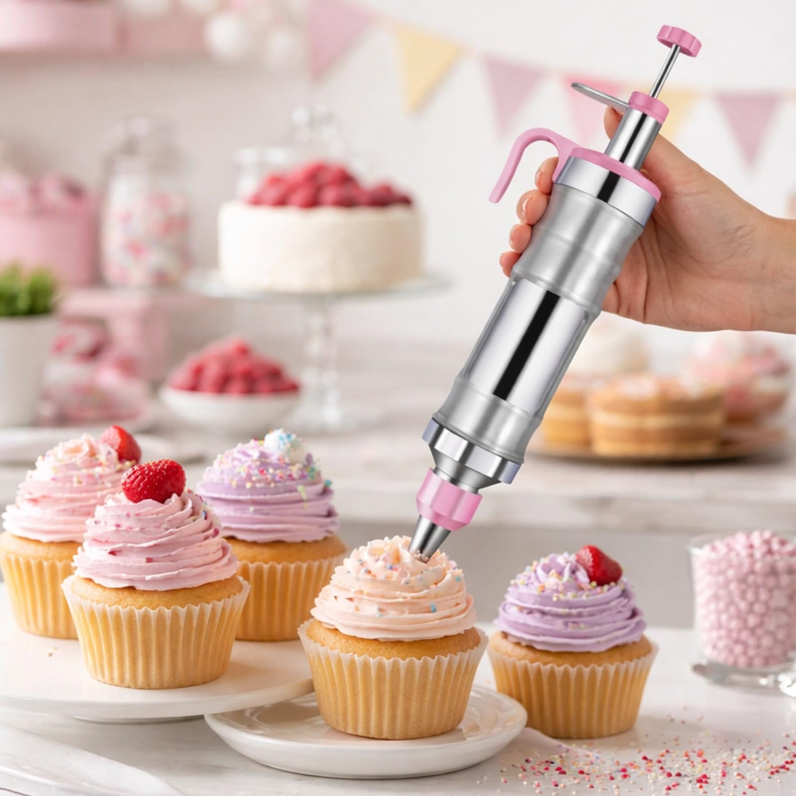 Kit de décoration de gâteau 13 pièces, seringue à glaçage, douilles en acier inoxydable, glaçage à la crème au beurre, grattoirs lisses, décoration de cupcakes