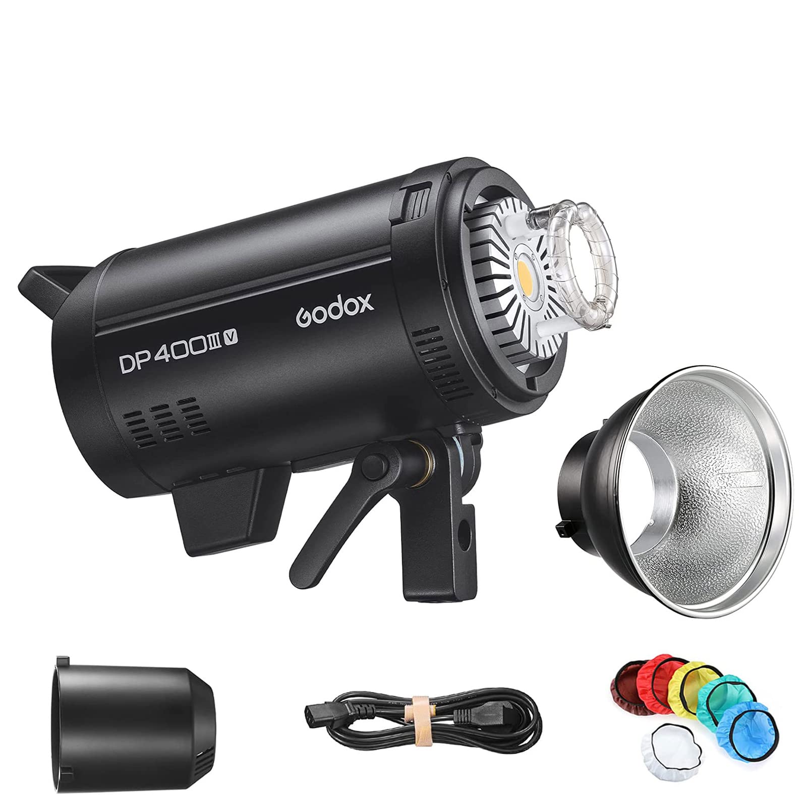 Godox DP400IIIV Studio Flash 400Ws with Standard Reflector, GN87 5600±200K 0.1-1S Recycle Time, Bowens Mount Strobe Flash Monolight for Commercial Shooting, Portrait, Fashion, Wedding