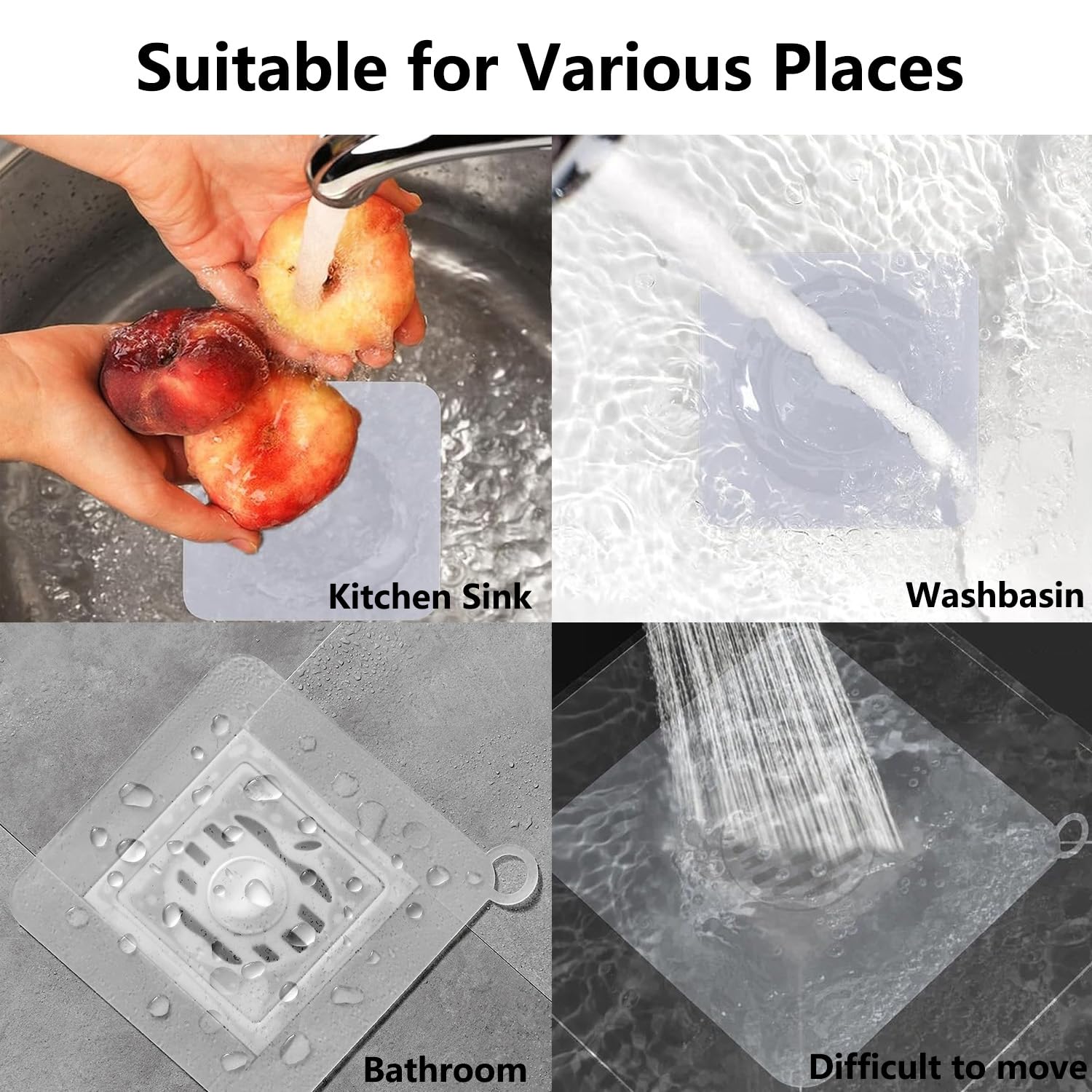 ZMdooreasy Copertura Per Scarico A Pavimento In Acciaio Inox, 12 X 12 Cm, Anti-intasamento, Per - Foto 9