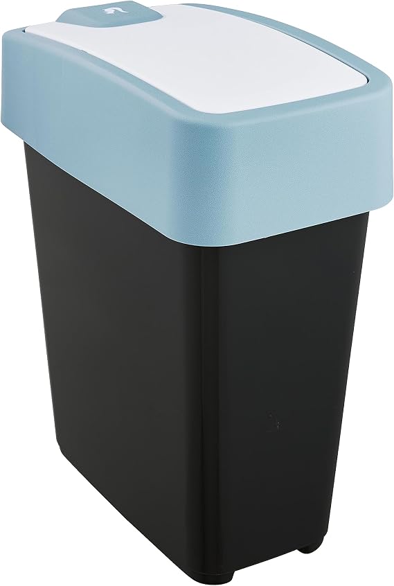 keeeper Premium Rubbish Bin with Flip Lid, Soft Touch, 10 L, Magne, Nordic Blue