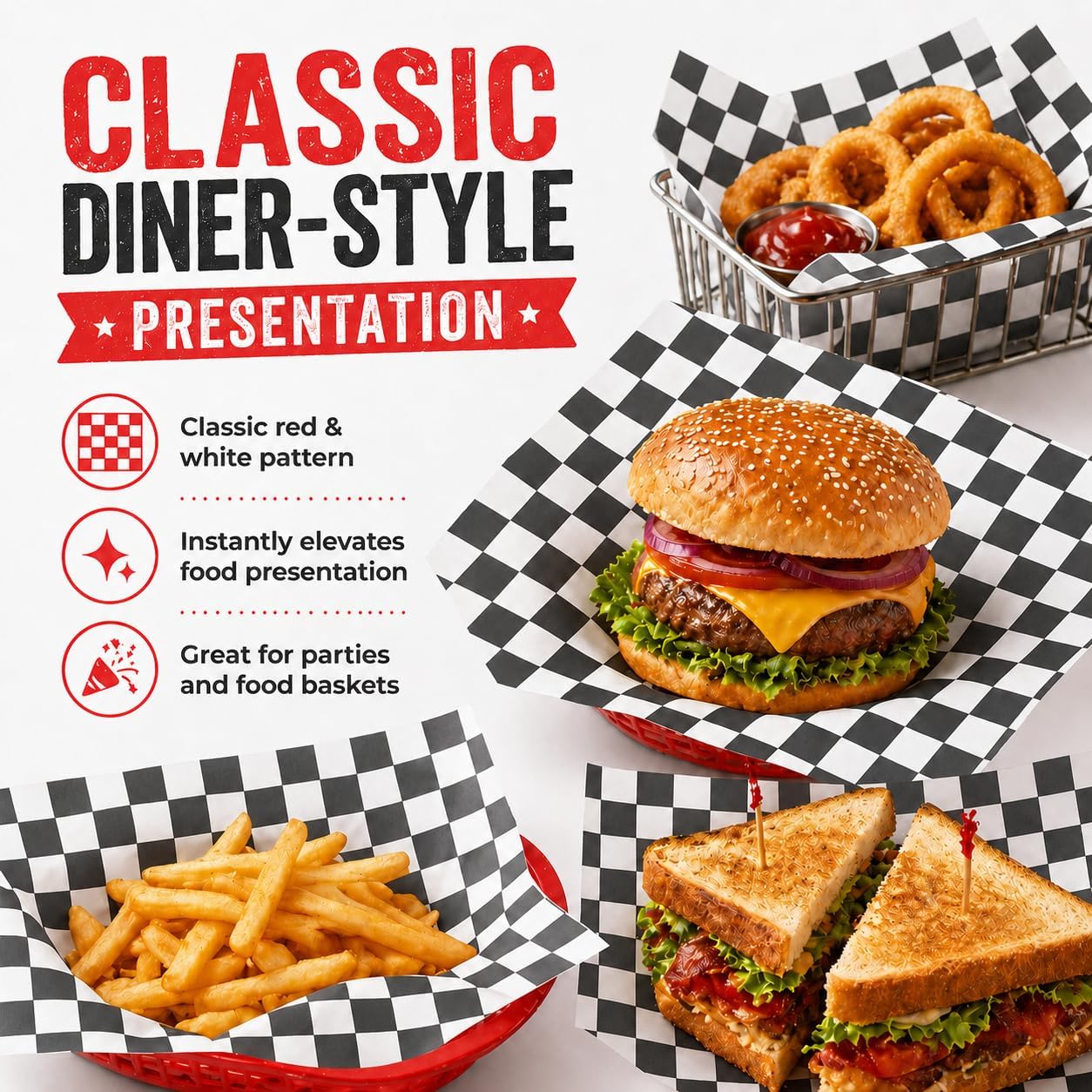 200 Pcs Deli Paper Sheets, Grease-Resistant 7x7-Inch Food Basket Liners