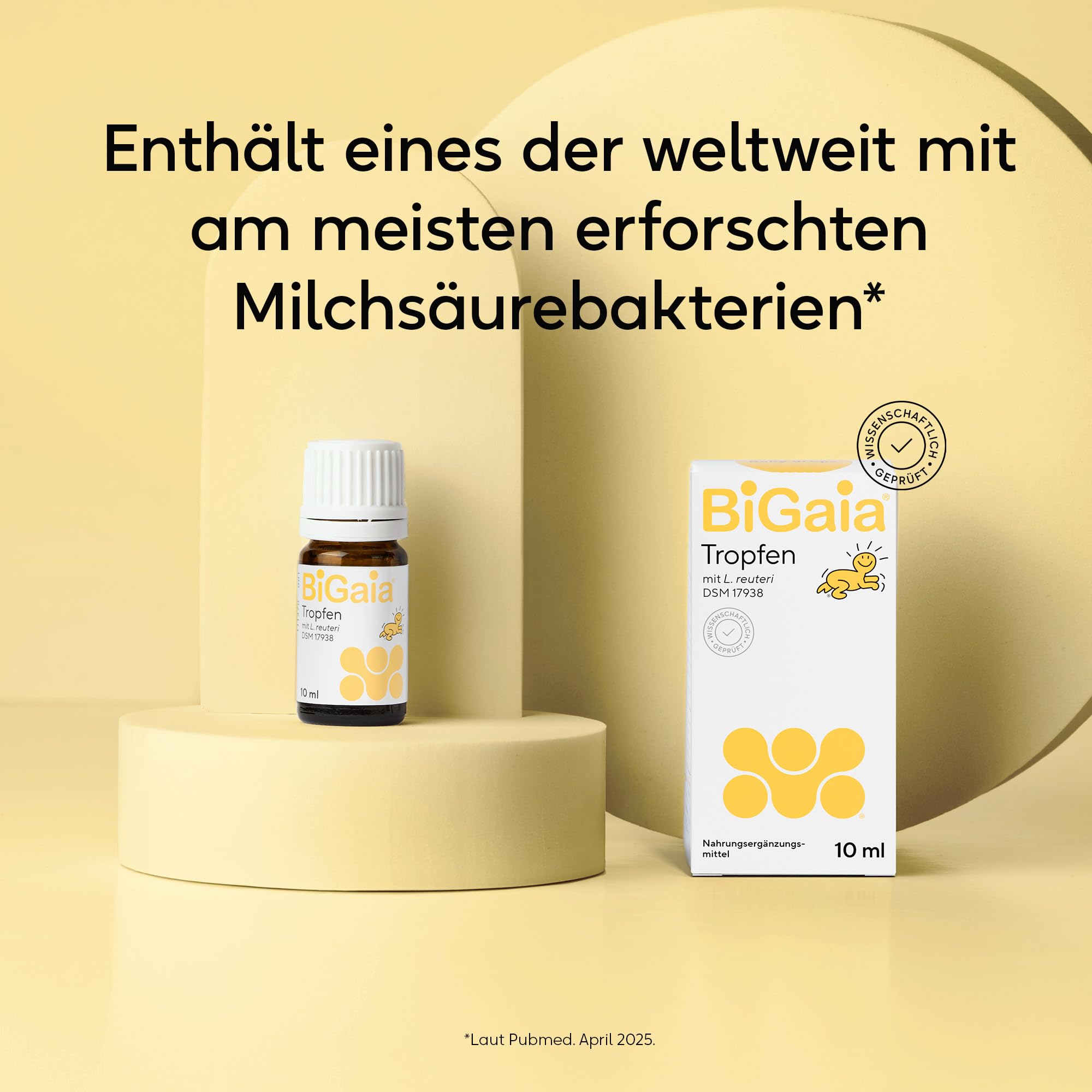 BiGaia Tropfen 10 ml | Nahrungsergänzungsmittel für Babys und Kleinkinder | Mit patentierten Milchsäurebakterien Lactobacillus reuteri/L. reuteri | Wissenschaftlich getestet