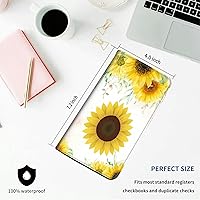 Vista 2 de DEGDFSGR Funda para chequera Cartera estándar de cuero de primera calidad con función de bloqueo RFID para hombres y mujeres, flor de sol