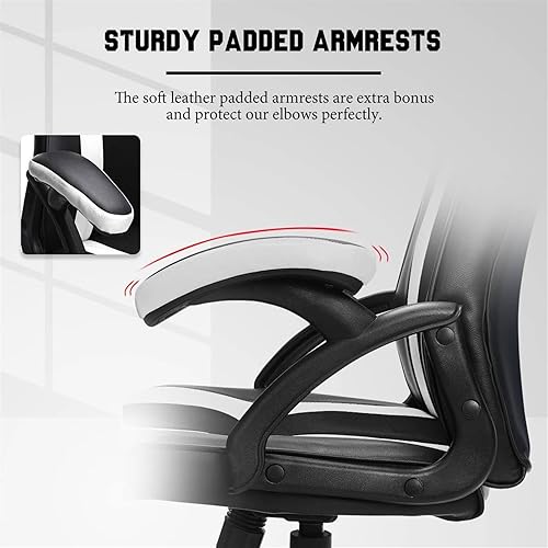 Miniatura 5 de Wonzonebgy Rolling Chair Office Chair Black White Gamer Type Computer Desk Chair Study Chair Office Gaming Swivel Chair Work Chair with Lumbar