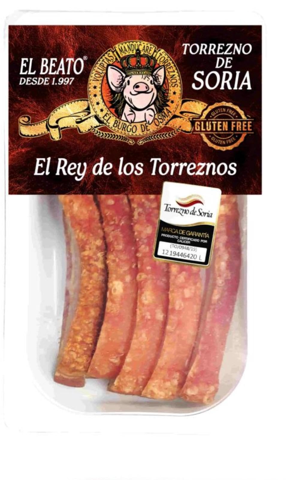 Torreznos de Soria listos para freir. Pack 500 Gr. Sin gluten.Pack de 2 bandejas
