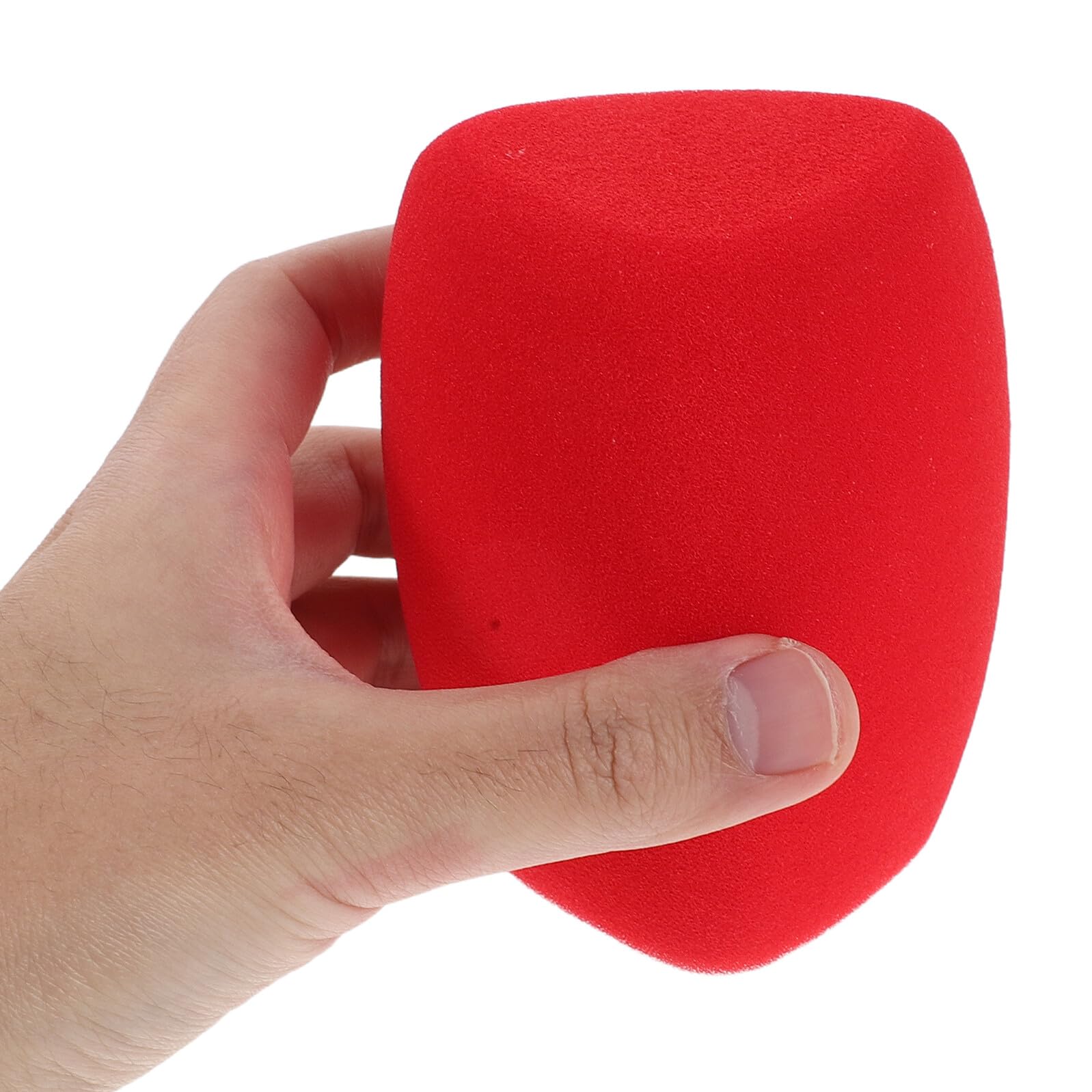 Filtre Anti-vent pour Microphone de Studio en Mousse Rouge Triangulaire, Bonnette Anti-pop Légère et Respirante, Protection Anti-bruit pour Micro Portable Adaptée Karaoké