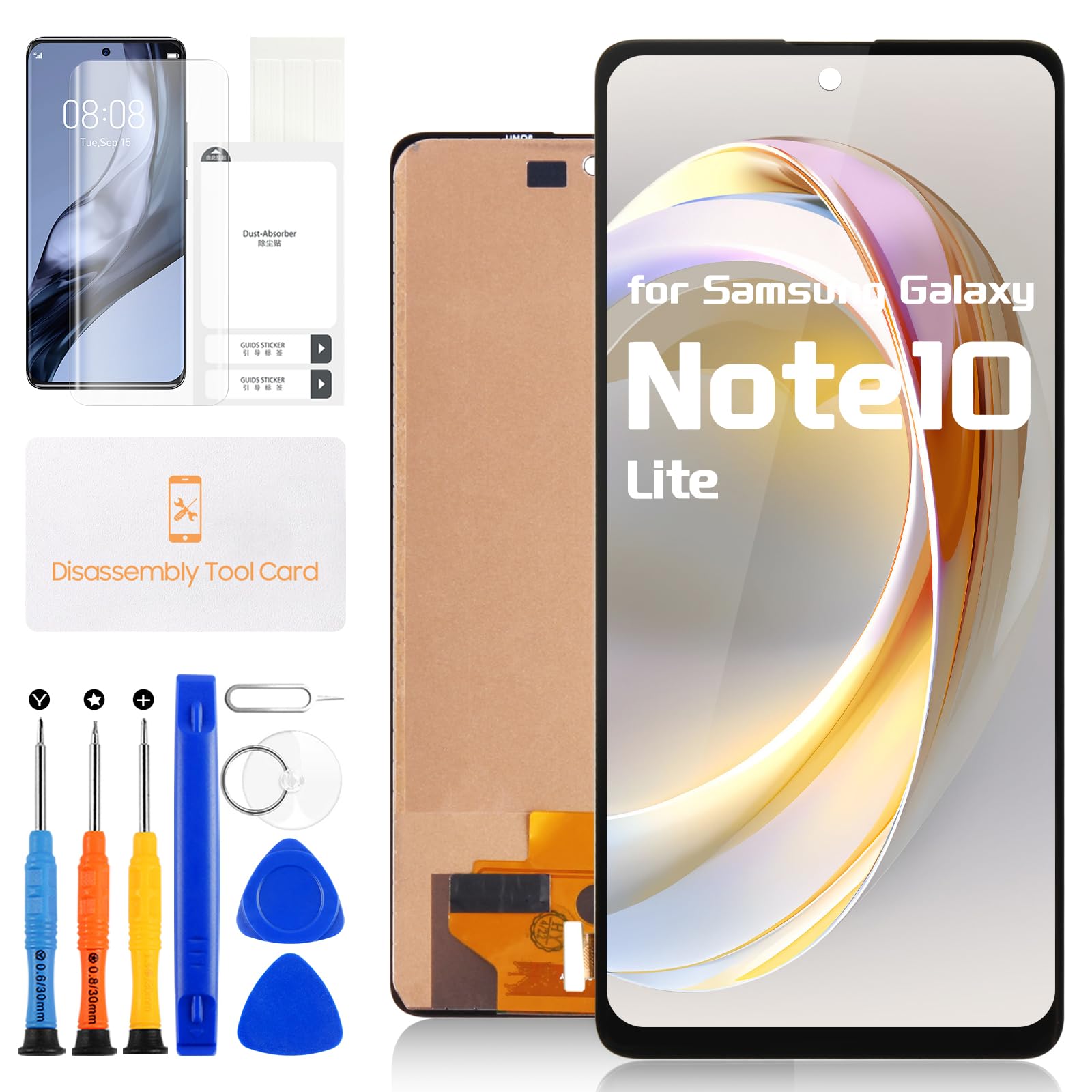 for Samsung Galaxy Note 10 Lite Screen Replacement N770 SM-N770F LCD Display Digitizer SM-N770F/DS SM-N770F/DSM Touch Glass Screen Full Assembly with Repair Kits (Not Original)