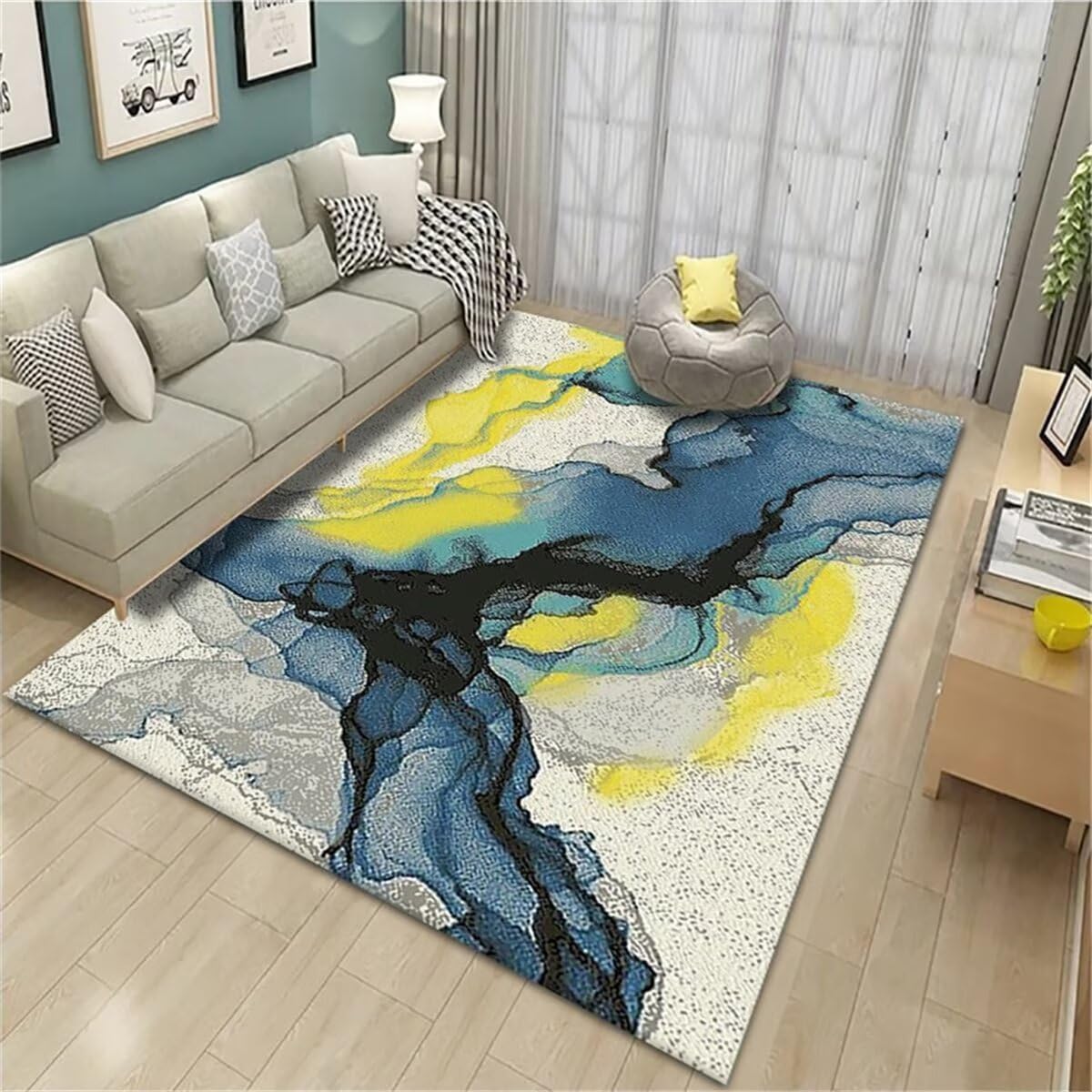 Tapis de salon et chambre d'adolescents au design abstrait XXL