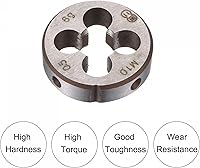 Vista 3 de uxcell Juego de llaves de mango de troquel, M10 x 0.5 roscado redondo y 1.181 in (dados M10-M11) soporte ajustable herramienta de mano