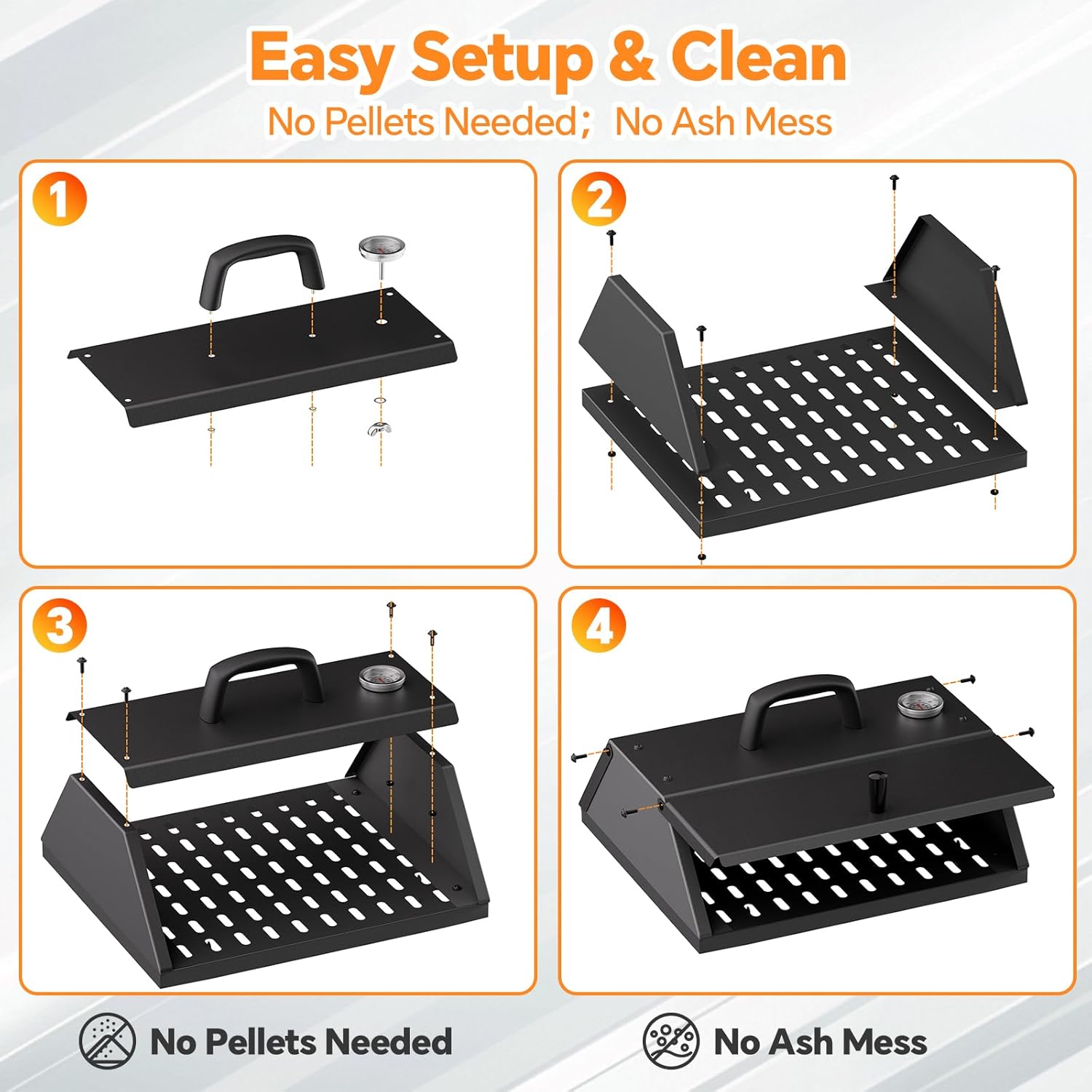 Pizza Oven for Grill, Grill Top Pizza Oven Kit with 12-inch Pizza Stone, Foldable Pizza Peel and Built-in Thermometer, Portable Outdoor Pizza Oven for Gas and Charcoal Grills