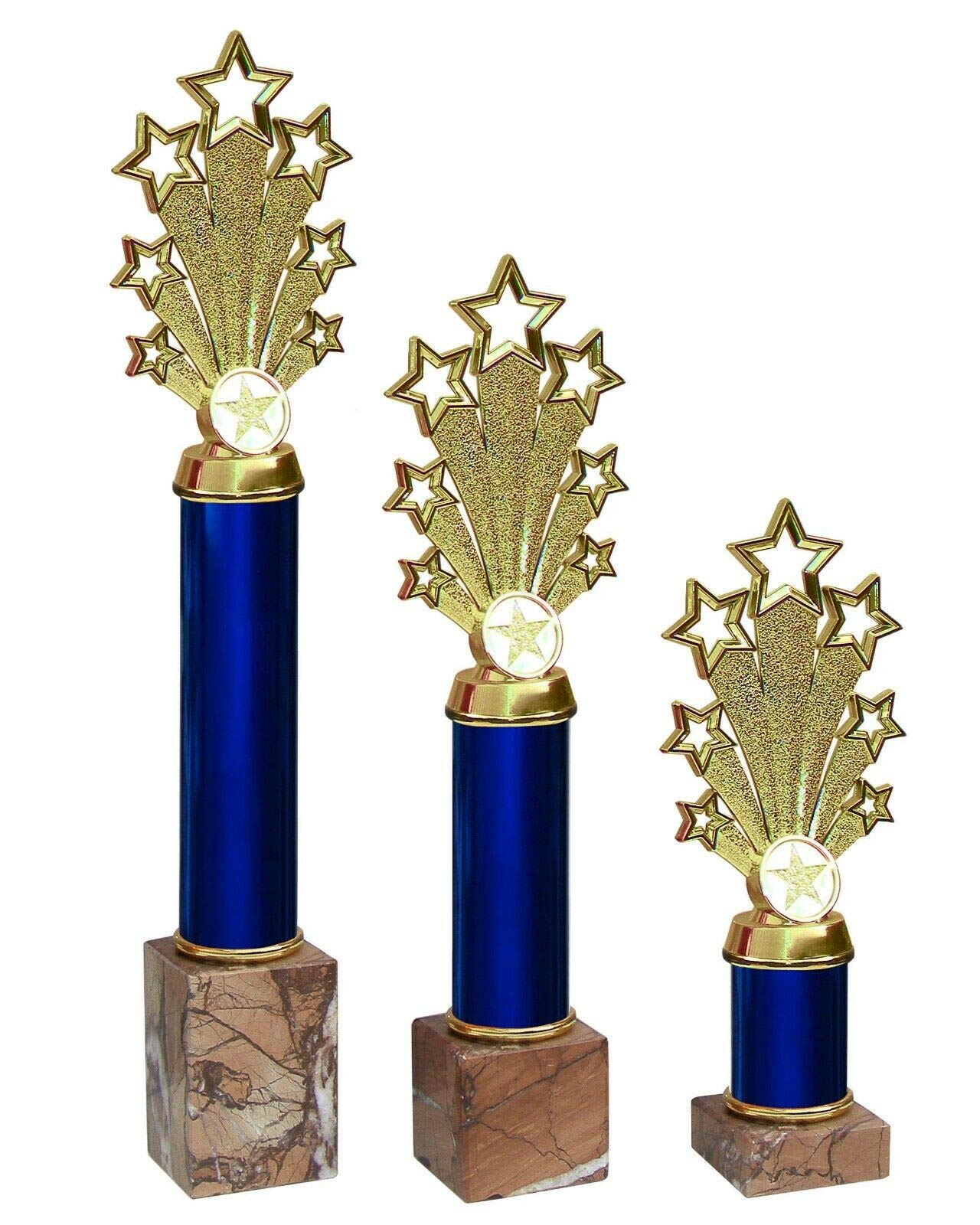 County Engraving Personalised Gold Starburst Trophy Column Multi Award - Enter Your Own Custom Text (Large)