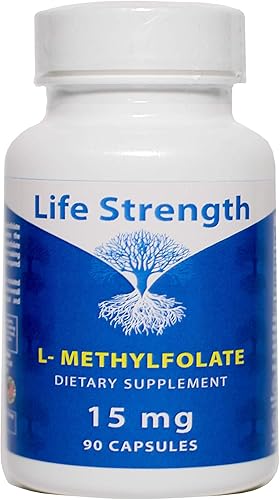 Life Strength L-metilfolato de 15 mg de folato de metilo optimizado y altamente bioactivo suplemento de 5-MTHF para apoyo del estado de ánimo y el