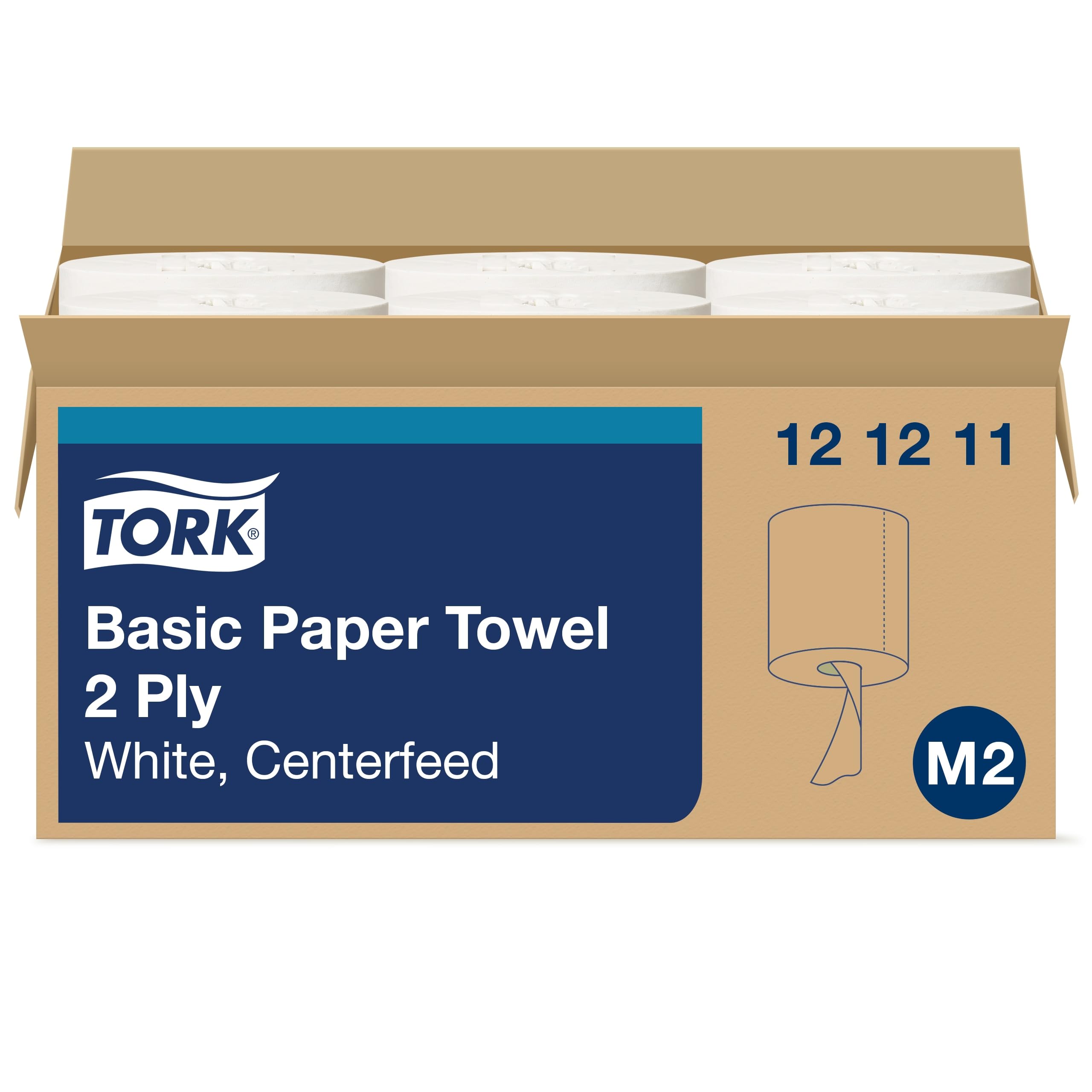 Tork Soft Centerfeed - Toalla de mano blanca M2, 100% reciclada, 6 x 600 toallas, 121211