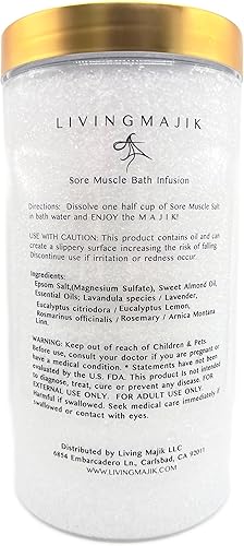 Miniatura 2 de The Salt 32 oz – Infusión de baño muscular para dolor totalmente natural con sal de Epsom, aceites esenciales, árnica y aceite hidratante de