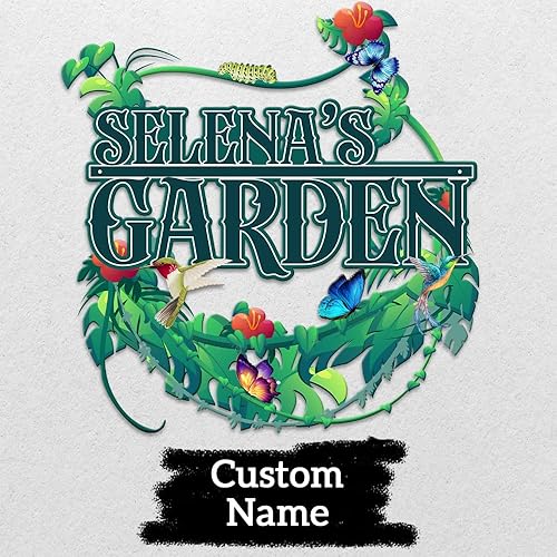 Miniatura 10 de MeMate Letreros de jardín de colibríes, letreros de jardín de flores para personalizar, letreros de metal personalizados con colibrí, arte de pared