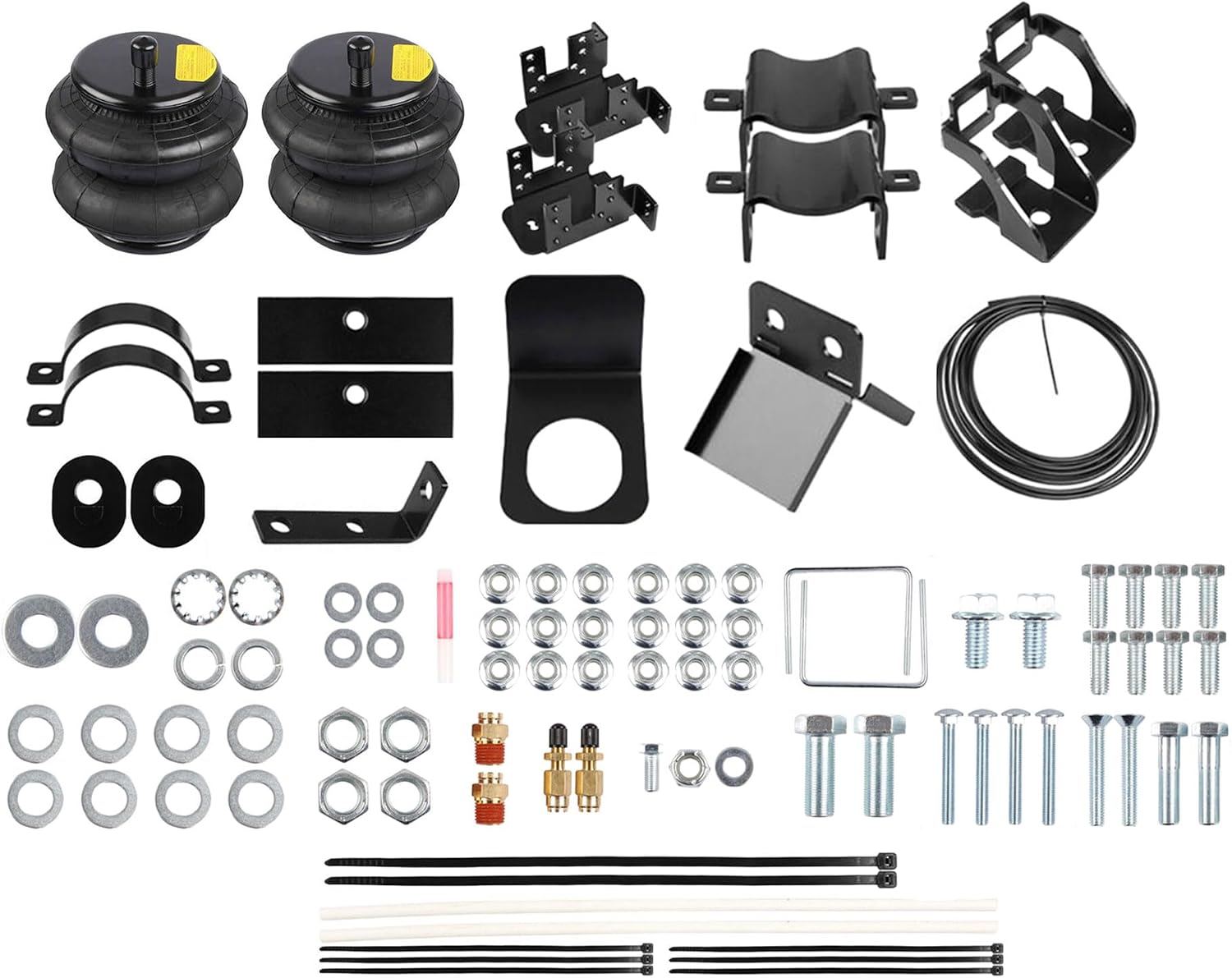 Air Bag Helper Spring Suspension Kit For 1999-2004 2008-2010 Ford F-250 F-350 Super Duty [up to 5,000 lbs. of Load Leveling Capacity] 4.6L 5.4L 6.0L 6.4L 6.8L 7.3L W21-760-2550