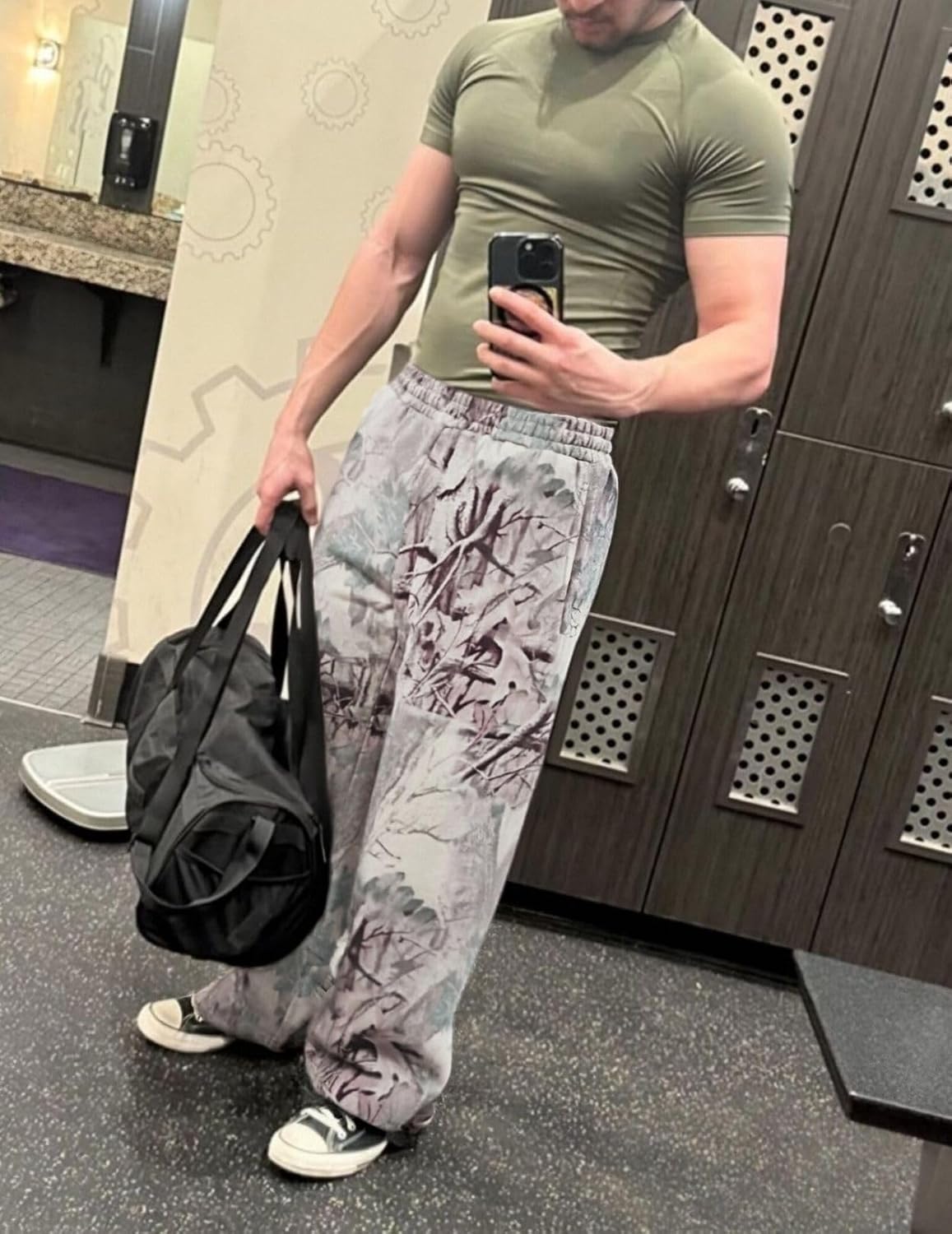 Mens Baggy Camo Pants Camouflage Sweatpants with Pockets,Camo Cargo Joggers for Gym Workout & Hiking - Image 6