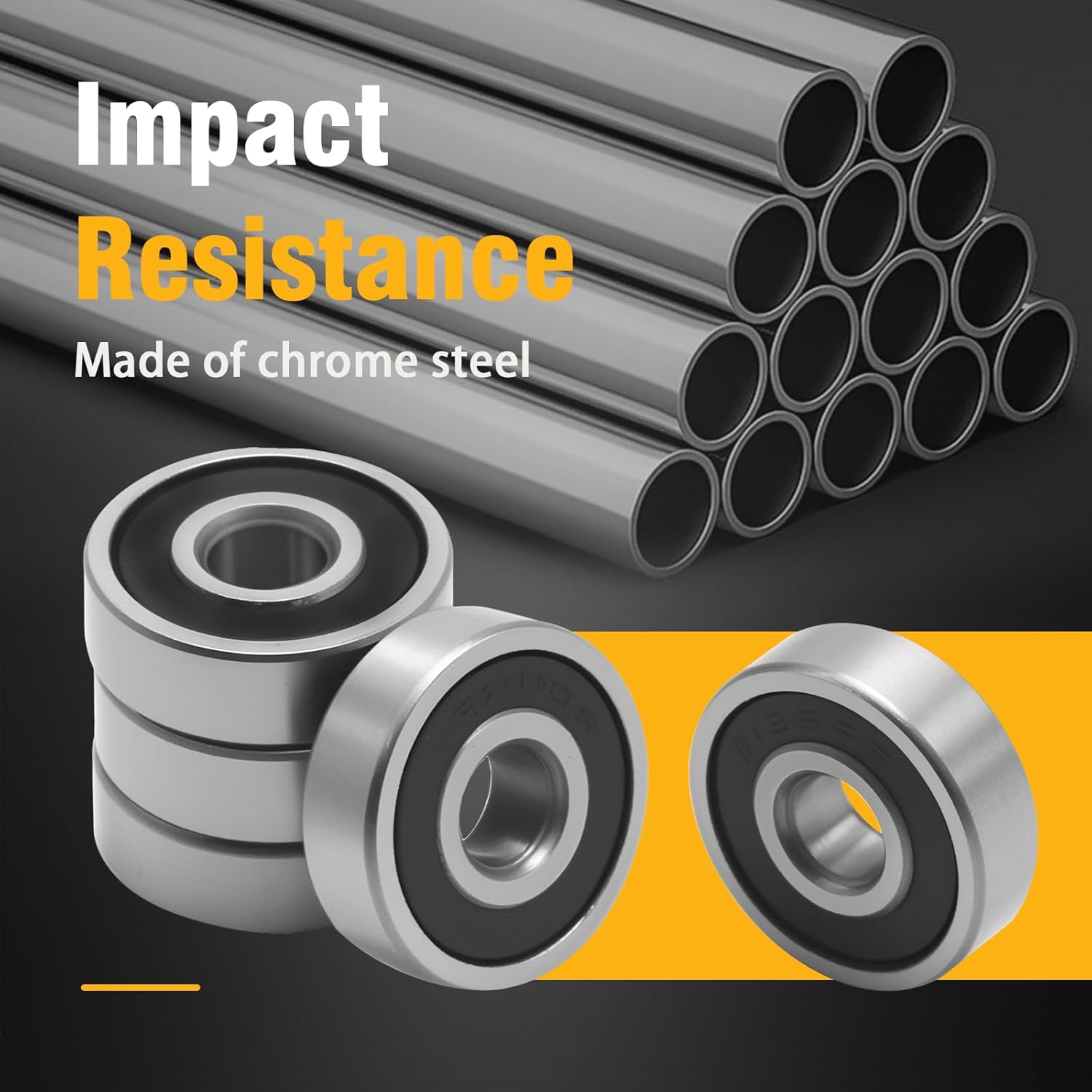 10Pcs 625 2RS 5x16x5mm Bearings, Bearing Steel and Double Rubber Sealed Miniature Deep Groove Ball Bearings, for Motor Wheels Industrial Equipment