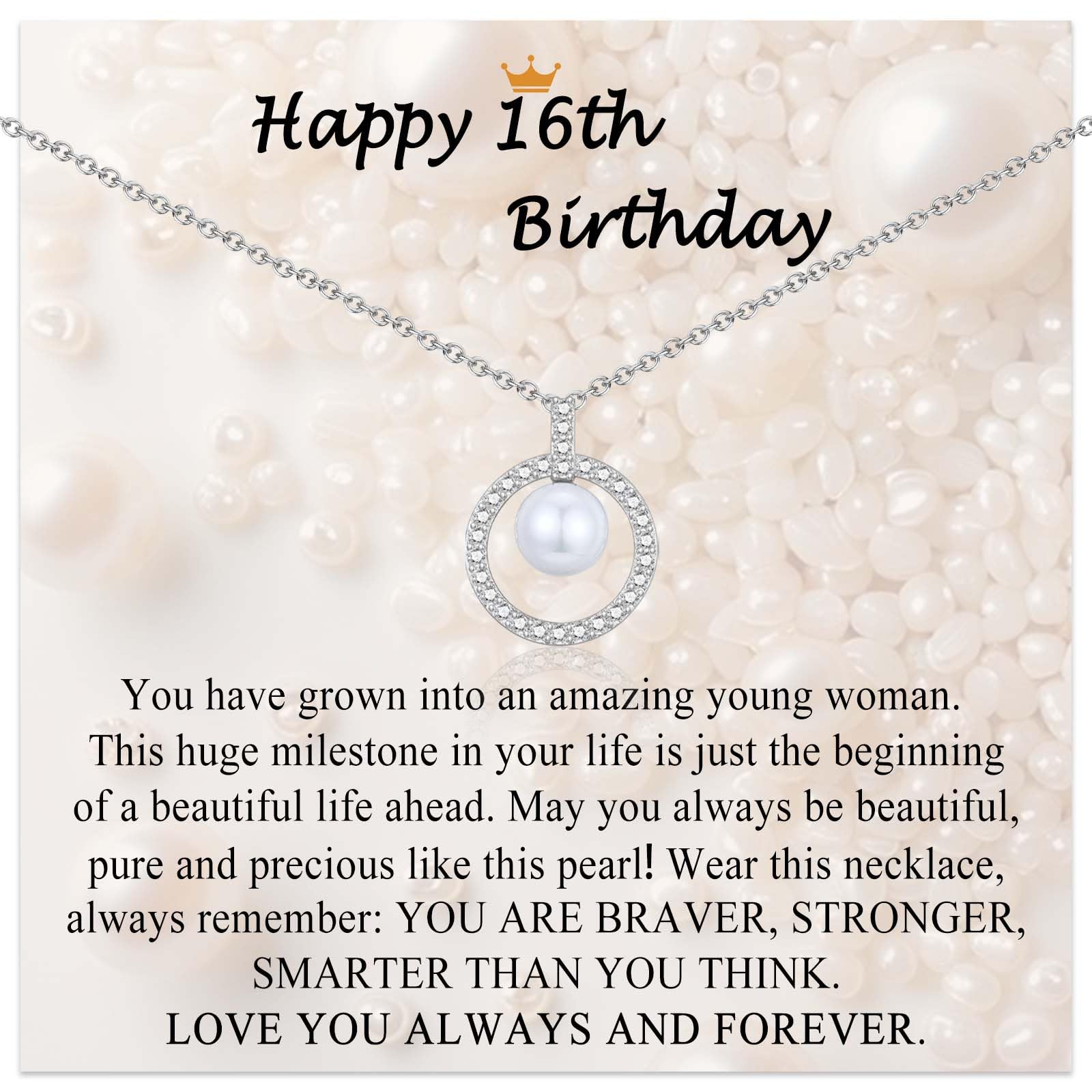 7-18 Year Old Girl Birthday Gifts, Pearl Necklace Happy Birthday Gifts for Girls Teens Daughter Granddaughter Sister Niece Friend as Birthday
