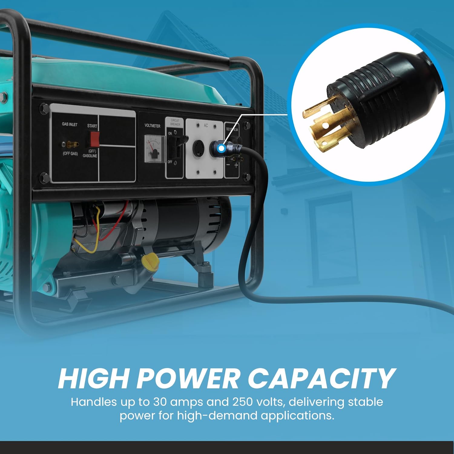 IronBox Electric NEMA L6-30 Extension Cord - 30A, 250V, 10/3 SJT - UL Listed Power Cable Adapter - Heavy Duty Plug and Connector Power Cord for Generator, RV, PDU, Data Centers and More (3 ft, Molded)