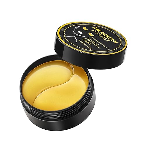 Parches antienvejecimiento para debajo de los ojos, máscara de ojos de oro de 24 quilates, reduce la hinchazón y las ojeras, nutre la piel, suaviza