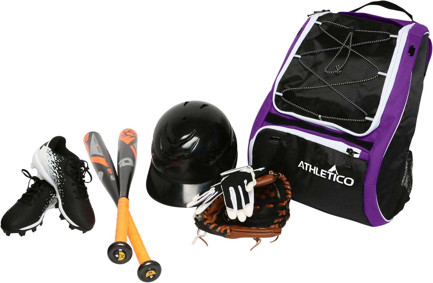 Athletico Baseball Bat Bag - Backpack for Baseball, T-Ball & Softball Equipment & Gear for Youth and Adults | Holds Bat, Helmet, Glove, & Shoes |Shoe Compartment & Fence Hook - Image 3