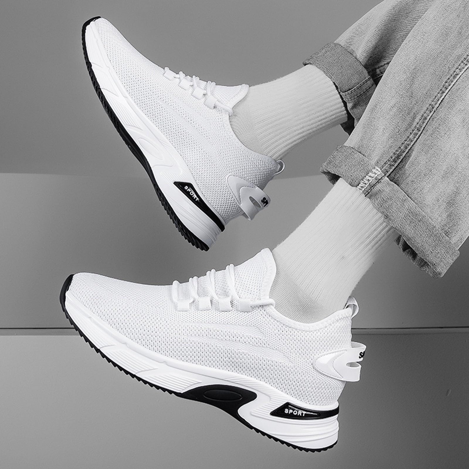 Running Schuhe Herren - Modische Herren Sneaker mit atmungsaktivem Mesh für sportlichen Komfort Elegante Innenhöhenverstärkung
